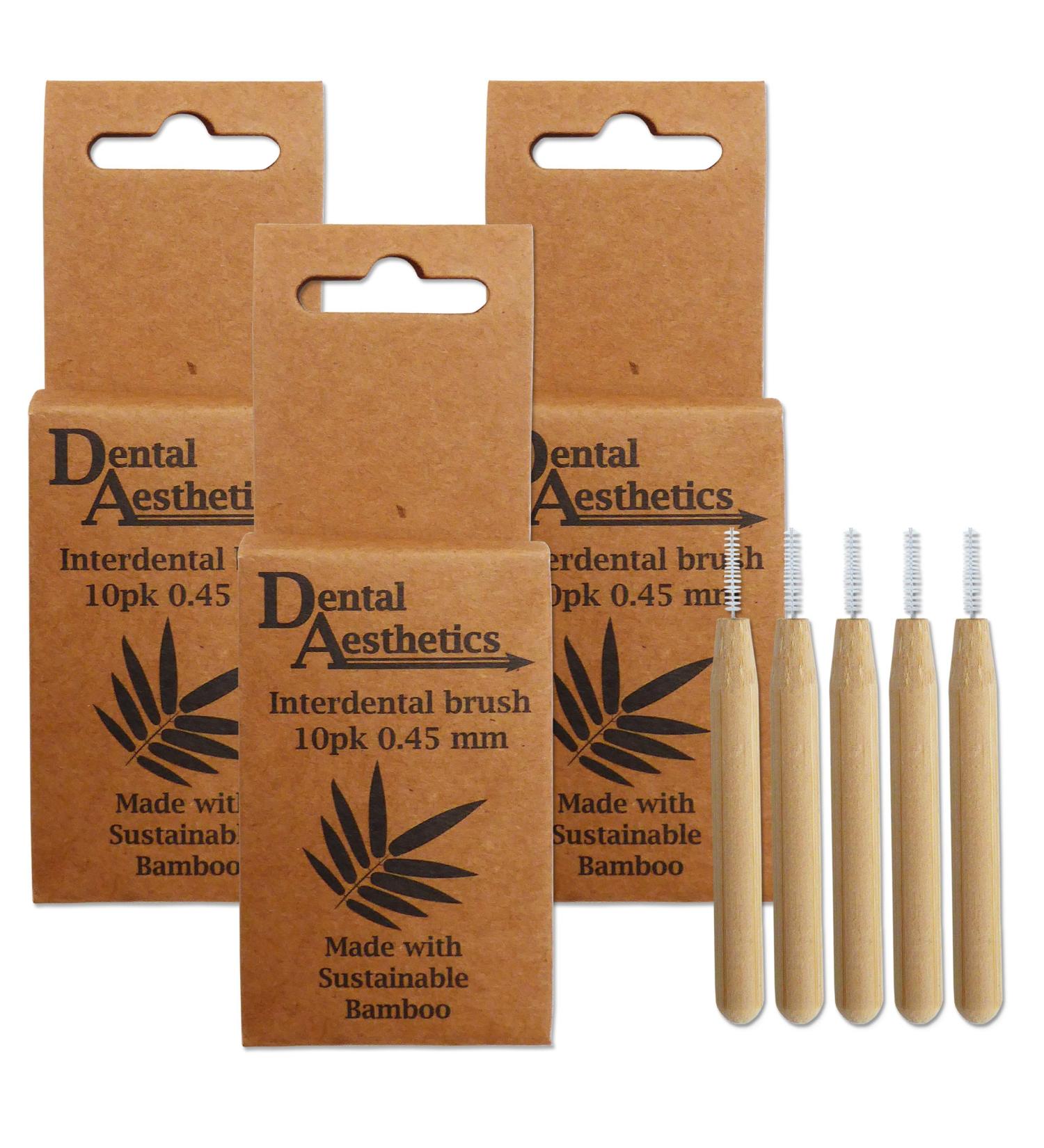 Bamboo interdental brushes 3 packs 10 brushes pPack (0.45 mm)