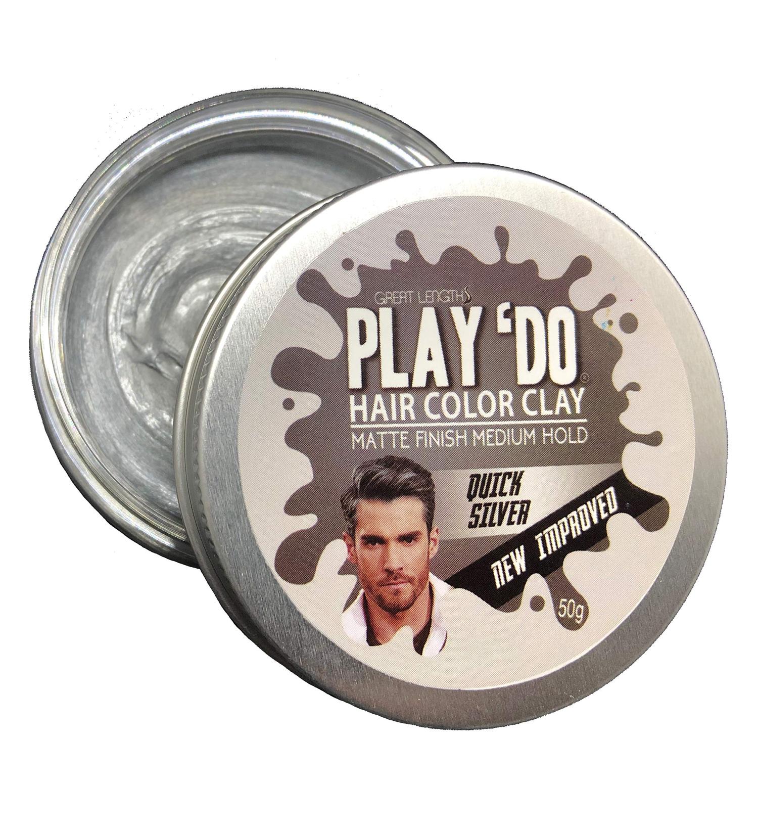 Play Do Temporary Hair Color - Gray Hair Wax & Clay for Men | Silver Hair Pomade | 1.8 oz - Buy Online on GoSupps.com