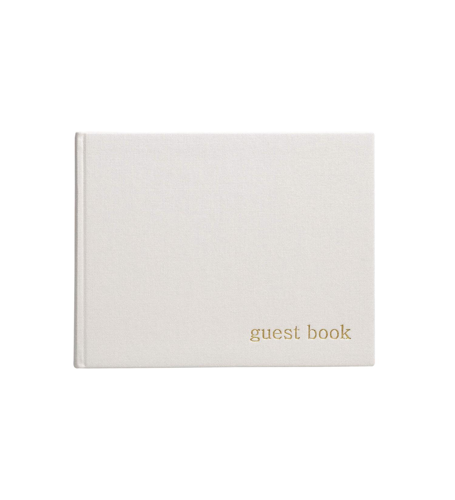 Pearhead Gender Neutral Baby Shower Guest Book - Ivory Linen with Gold Print - Buy Online on GoSupps.com