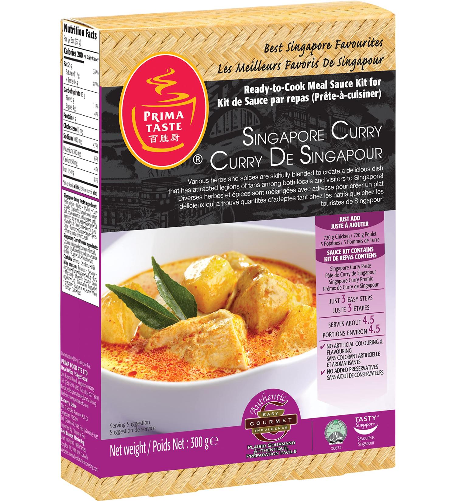 Prima Taste Singapore Curry Ready to Cook Sauce Kit 8 boxes