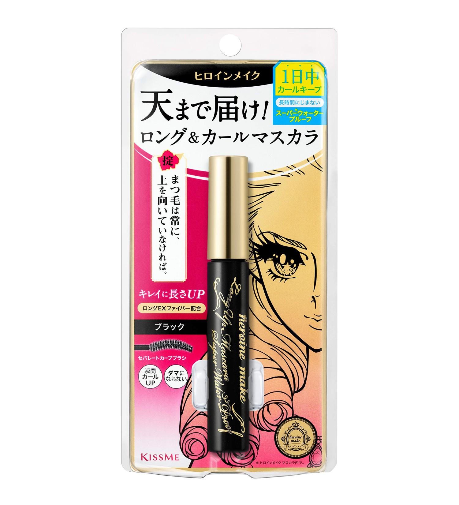 HEROINE MAKE by KISSME Long Up Mascara Super Waterproof 01 Black - Lengthening Fiber Formula for Long, Curled Lashes - Buy Online on GoSupps.com