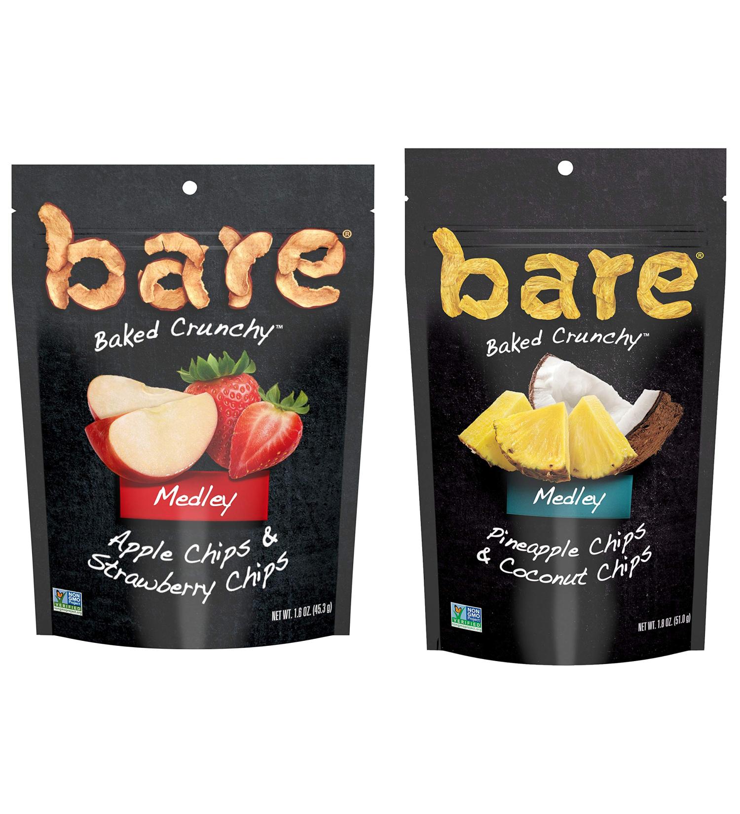 Bare Medleys Fruit Snack Pack - Gluten Free Snacks - Apple, Strawberry, Pineapple Coconut Flavors - 6 Count Assortment - Buy Online on GoSupps.com