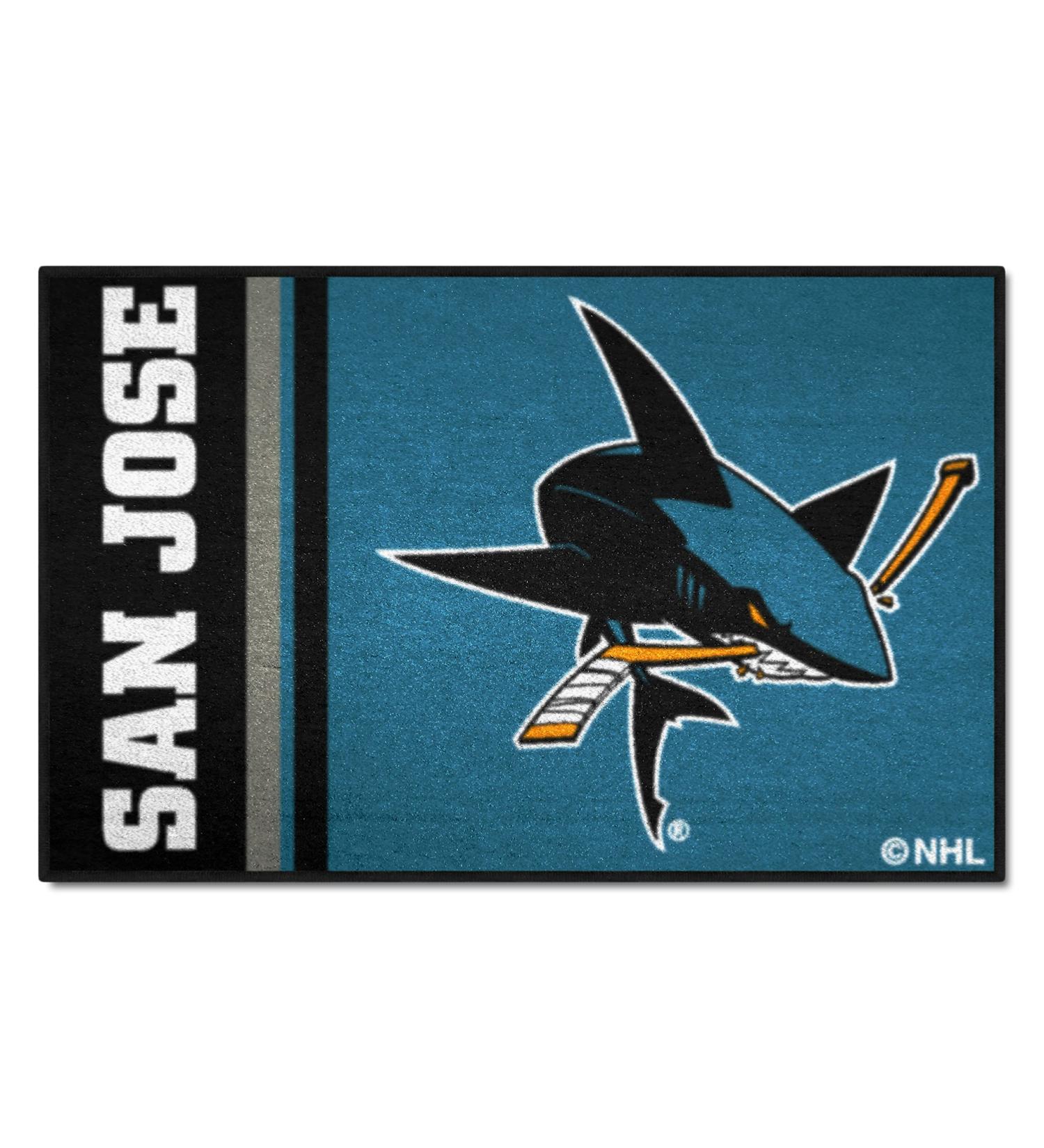 FANMATS 19275 San Jose Sharks Starter Mat Accent Rug - 19in. x 30in. | Sports Fan Home Decor Rug and Tailgating Mat Uniform Design
