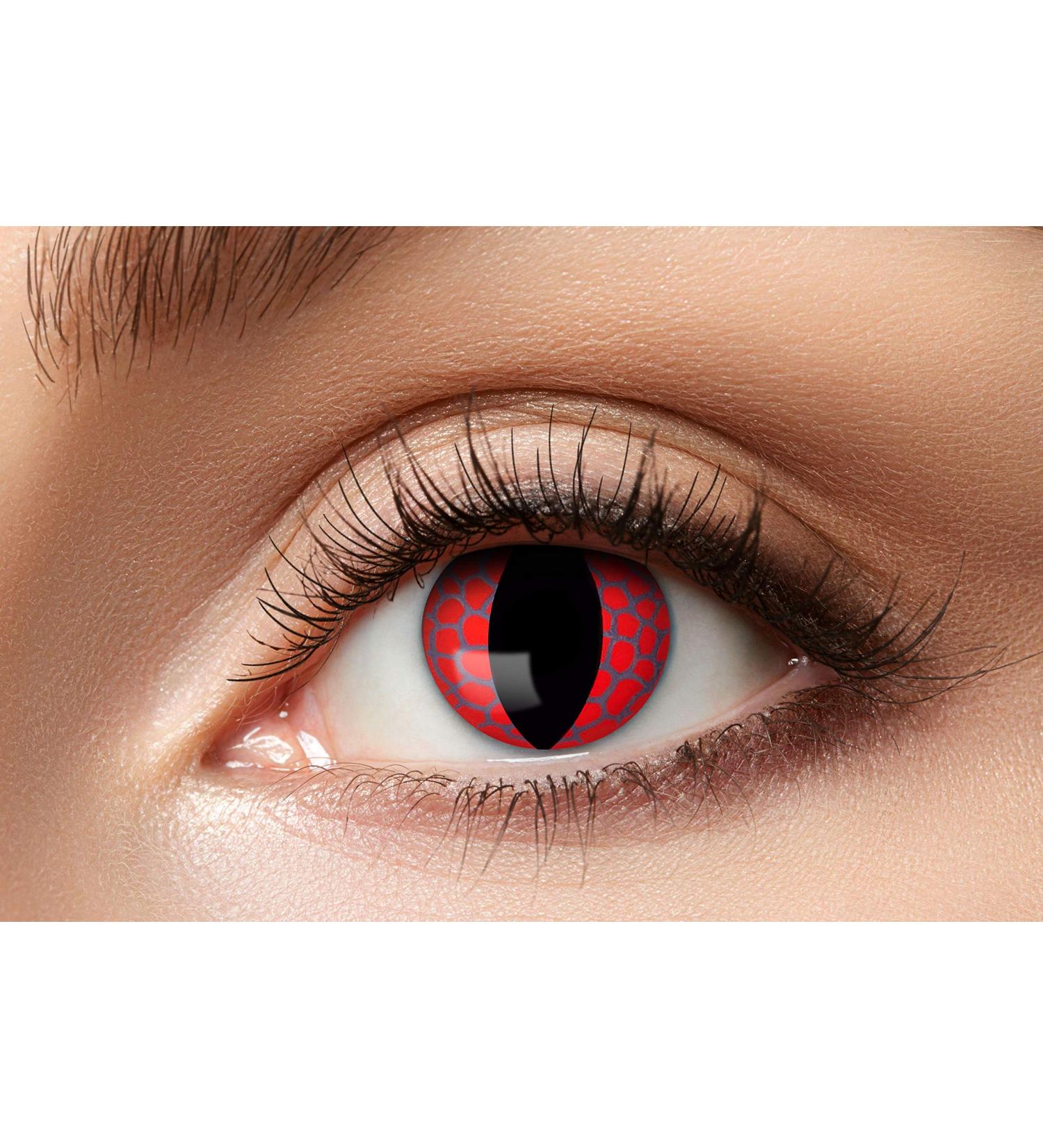 Eyecatcher 84078841-756 Red Colored Contact Lenses - 12 Month Wear for Carnival Mardi Gras & Halloween - Perfect for Red Dragon Costumes - Buy Online on GoSupps.com