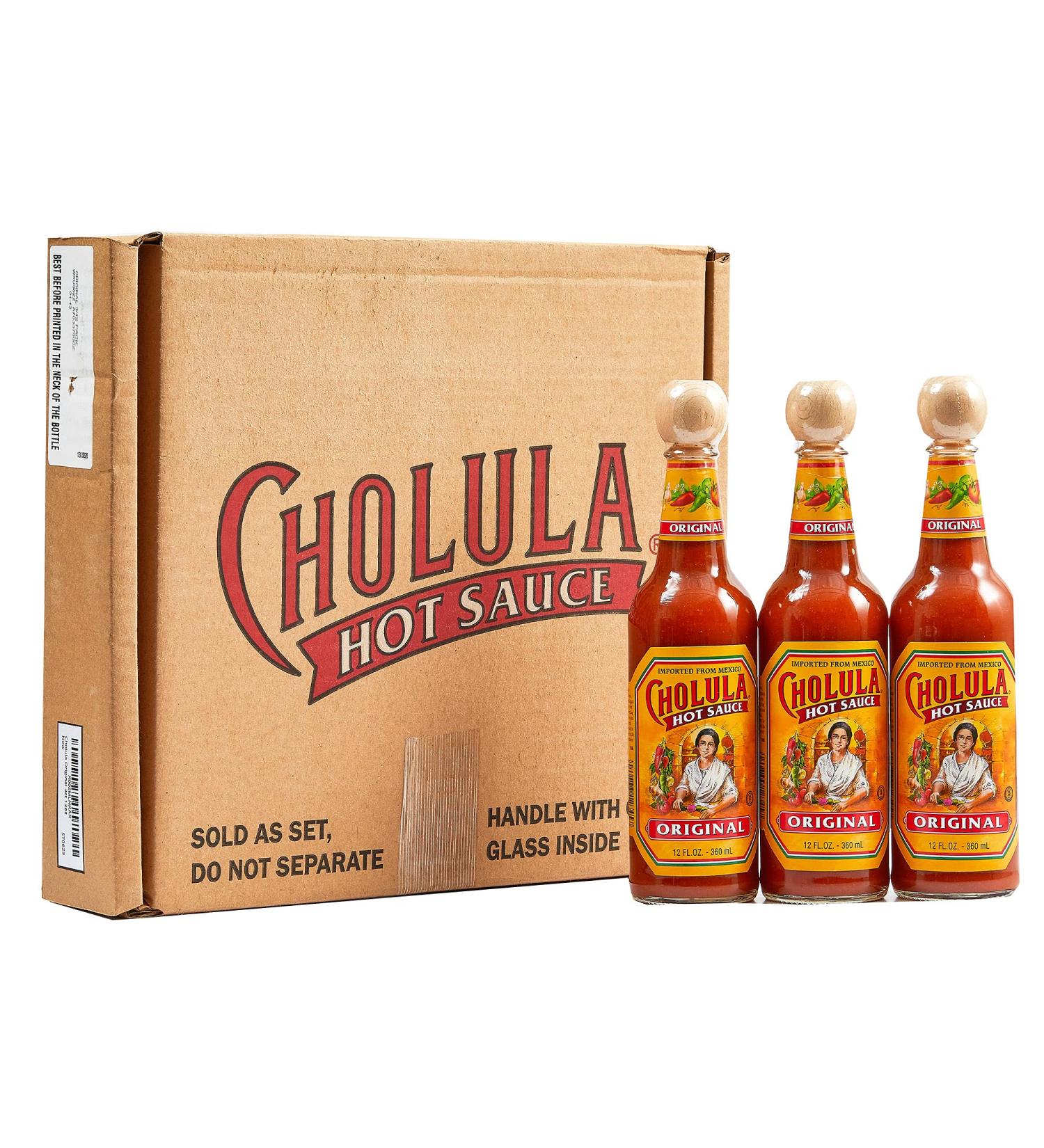 Cholula Original Hot Sauce 12 fl oz 3-Pack | Mexican Peppers + Signature Spice | Gluten-Free, Vegan, Kosher | Low Sodium, Sugar-Free - Buy Online on GoSupps.com