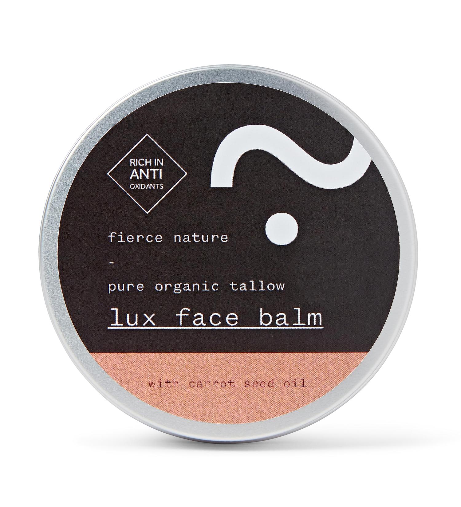 Luxe Face Balm with Carrot Seed Oil Pure Tallow Balm as Vitamin-Rich Natural Face Moisturiser Men and Women s Cleansing Balm for Face and Body Unscented 100g - Fierce Nature