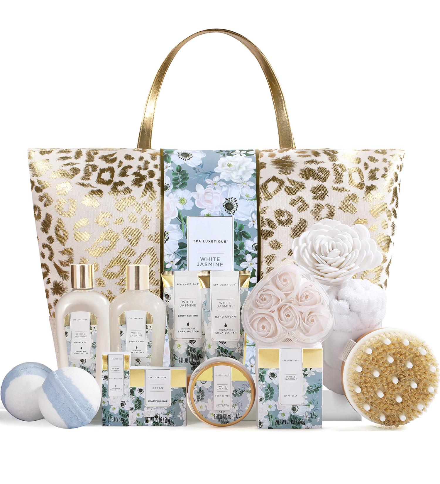 Spa Luxetique Spa Gift Baskets for Women - 15pc Set with Bath Bombs, Essential Oil & Hand Cream - Luxury Tote Bag Included - Buy Online on GoSupps.com
