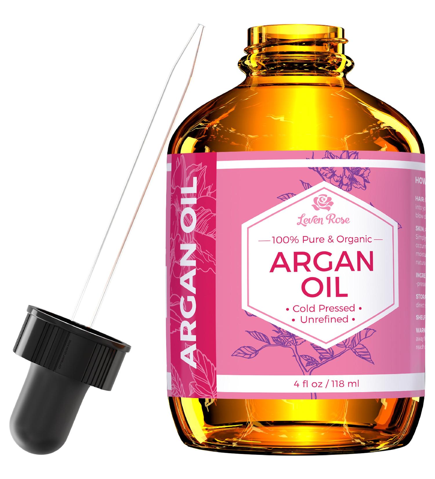 Leven Rose Argan Oil - 100% Pure Anti-Aging Moisturizer for Hair, Skin & Nails - 4 oz - Buy Online on GoSupps.com