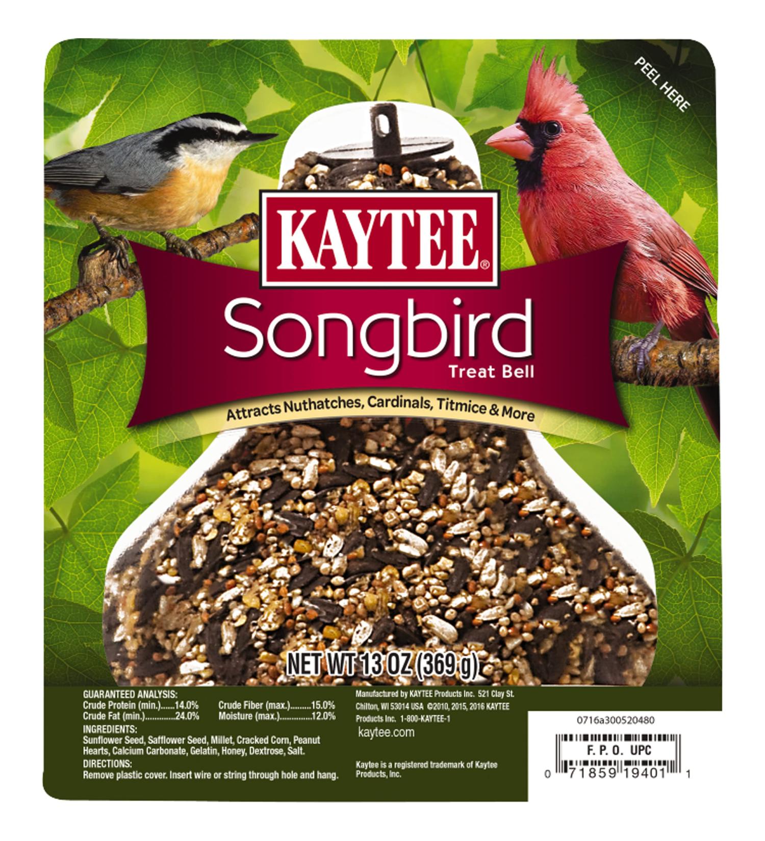 Kaytee 100503929 Songbird Wild Bird Seed Treat Bells, 13 Ounces, None