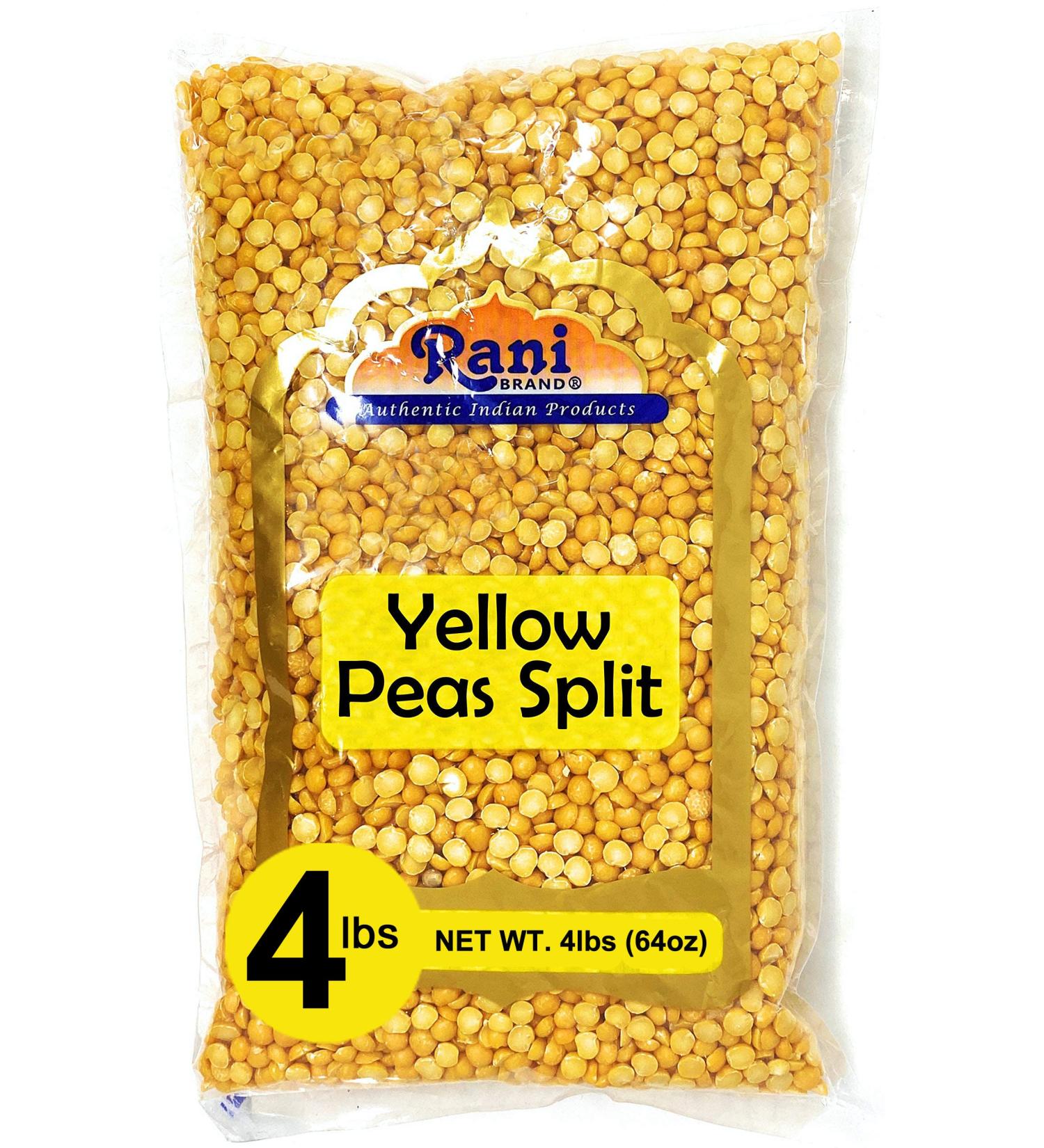 Rani Yellow Split Peas 64oz (4lbs) - All Natural | Vegan | Gluten Friendly - Product of USA - Buy Online on GoSupps.com