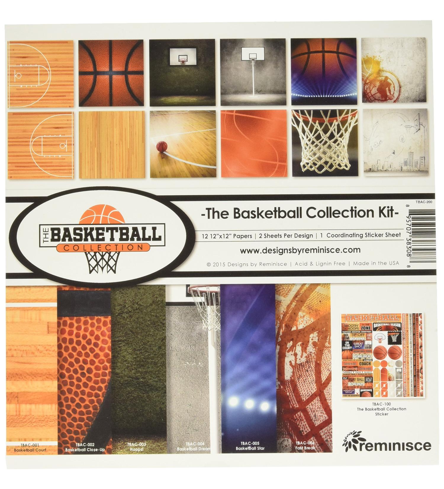 Reminisce The Basketball Collection Kit  Multicolor  12 by 12  TBAC-200