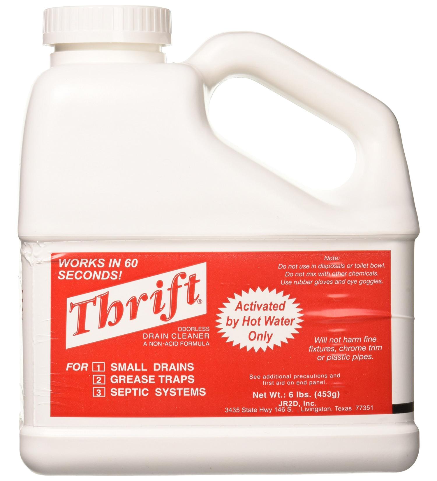 Thrift FBAT-600 Alkaline 6 lb. Granular Drain Cleaner - Powerful White Formula - Buy Online on GoSupps.com