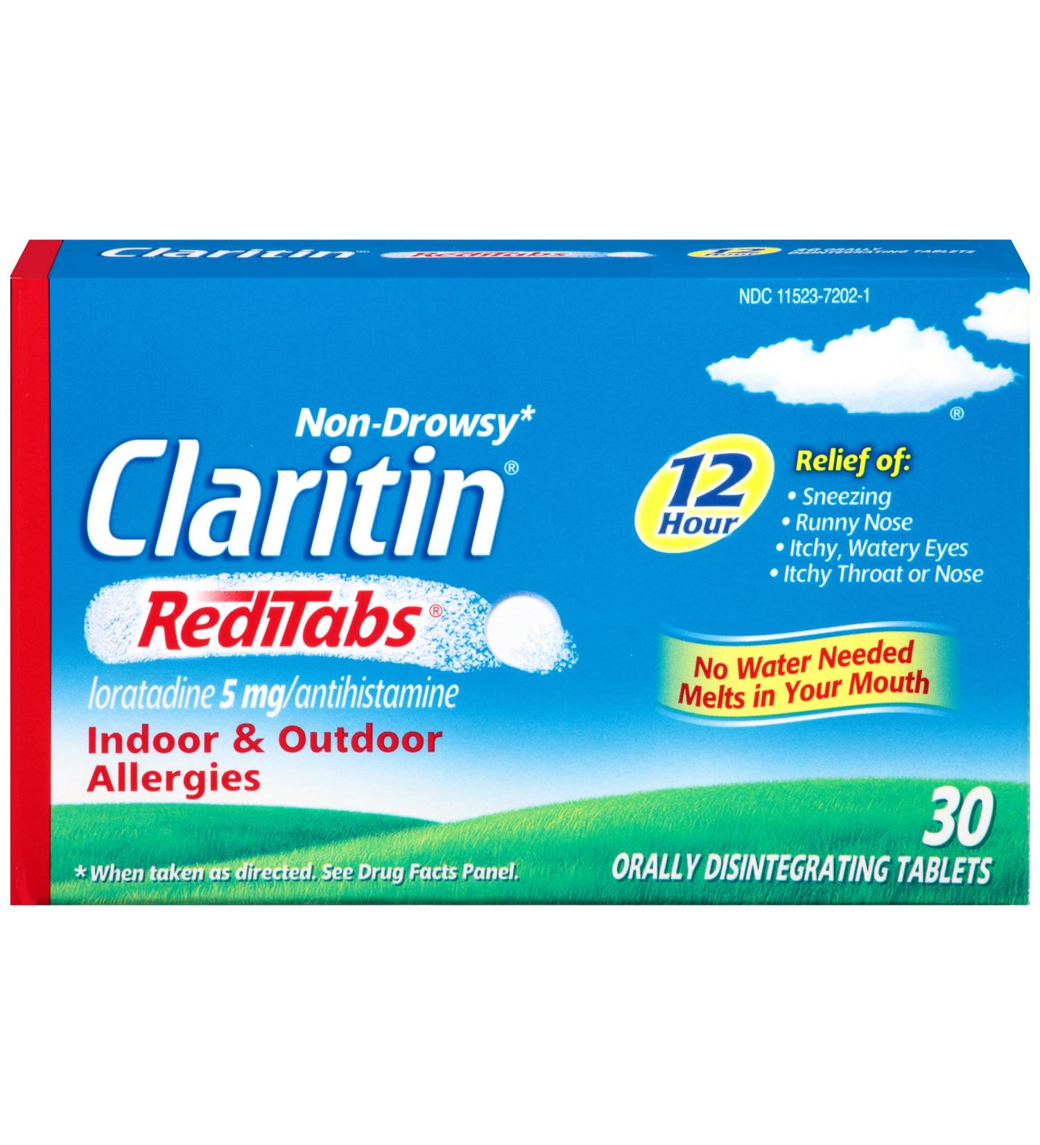 Claritin RediTabs 12 Hour Relief Tablets for Indoor & Outdoor Allergies - 30 CT 5mg - Buy Online on GoSupps.com
