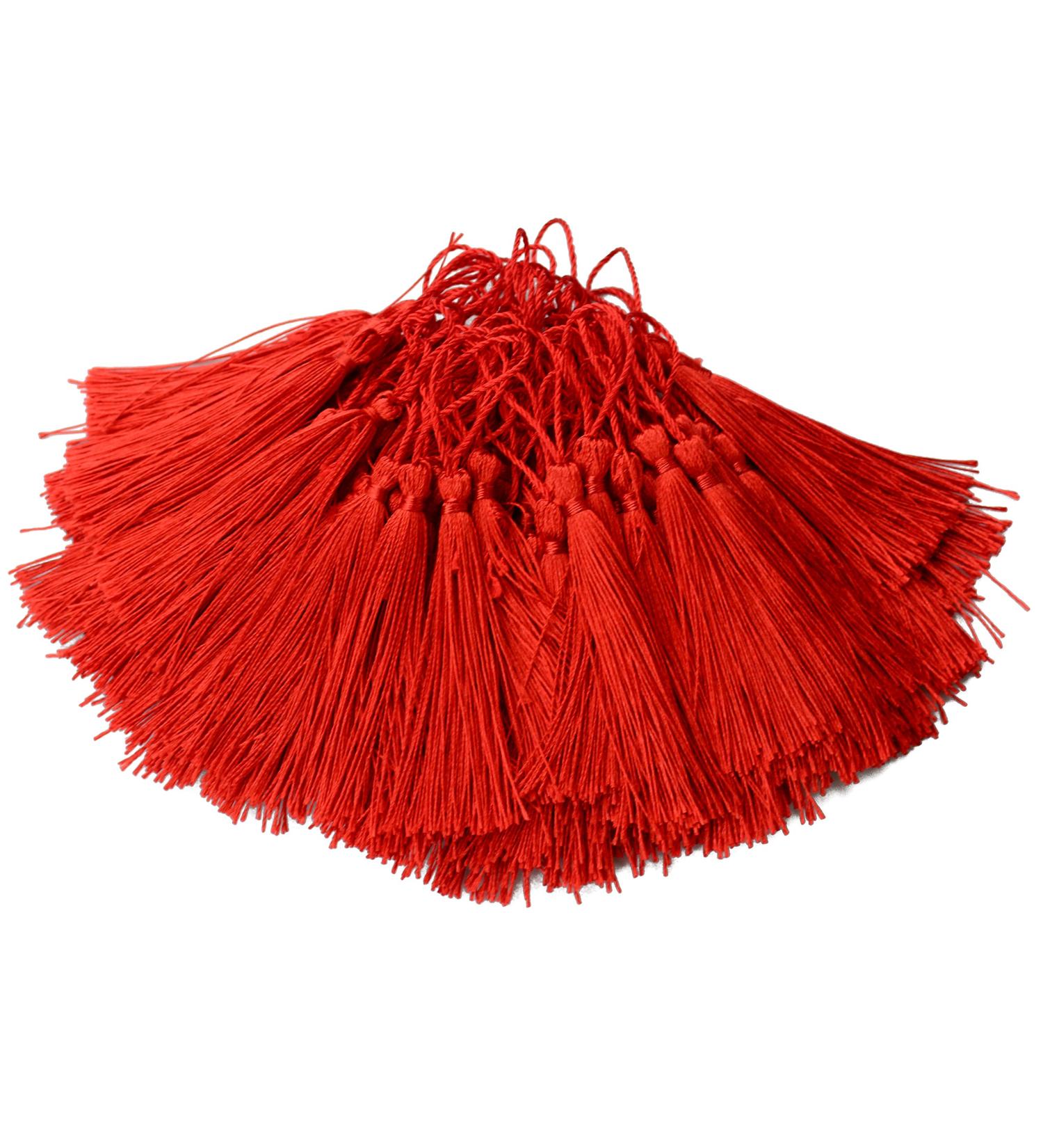 Aokbean 100pcs 5 Handmade Red Silky Floss Craft Bookmark Tassels for DIY Jewelry Making - Graduation Souvenir - Buy Online on GoSupps.com