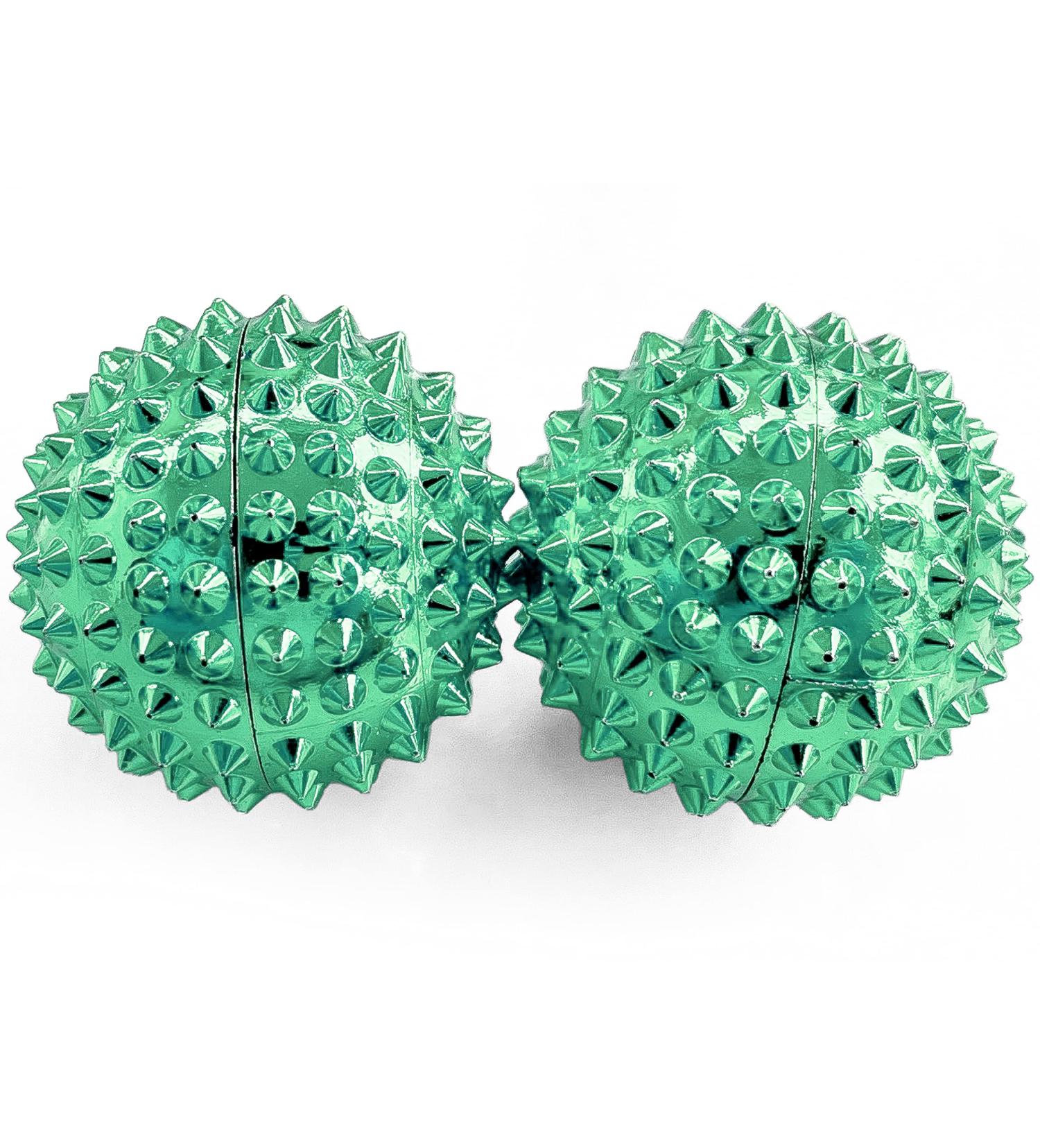 2x DBT Skills Hedgehog Ball | Magnetic High Stress Acupressure Ball for Stress Relief Massage and Enhanced Mobility - Green 32mm - Buy Online on GoSupps.com