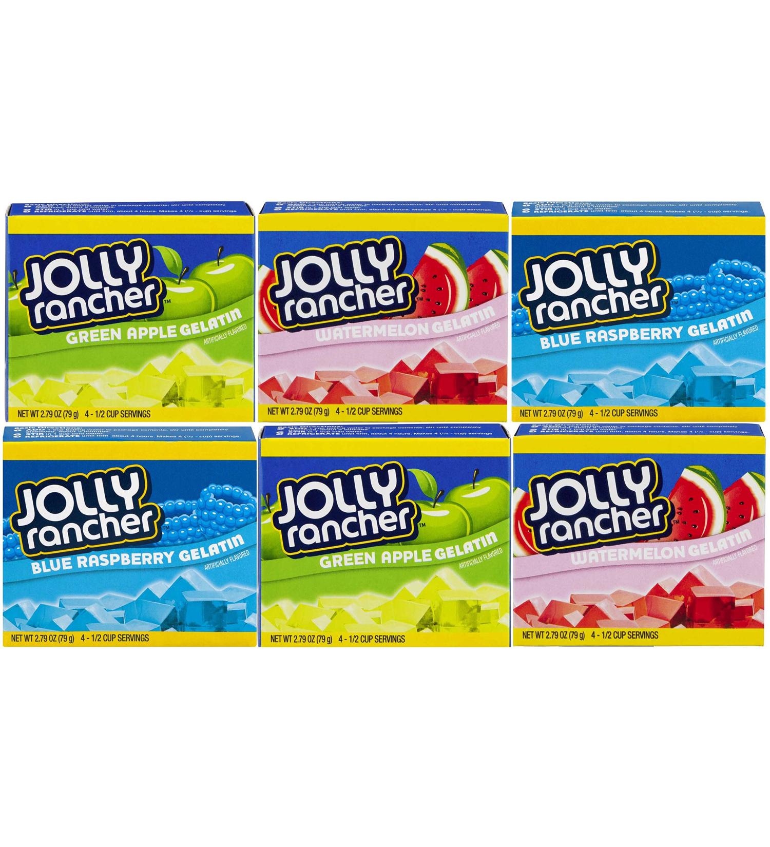 Jolly Rancher Gelatin Bundle - Green Apple, Watermelon, Blue Raspberry (Case of 6) - Buy Online on GoSupps.com