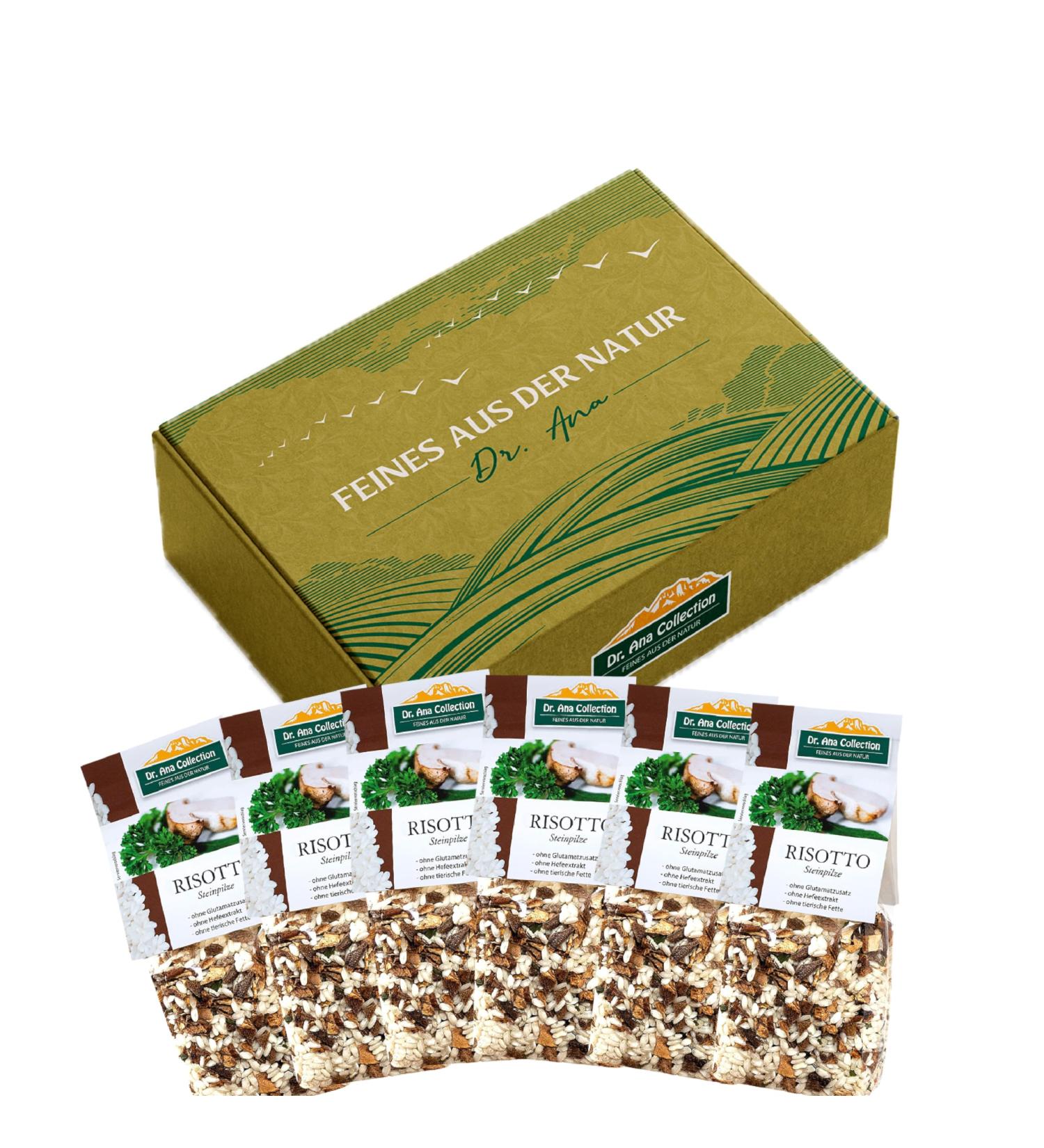 Dr. Ana Collection Italian Risotto with Pine Mushrooms (6-Pack) | Vegan Additive-Free Ready-Made Mix | 100% Original Arborio Rice | Italian Specialty (6 x 200g) - Buy Online on GoSupps.com