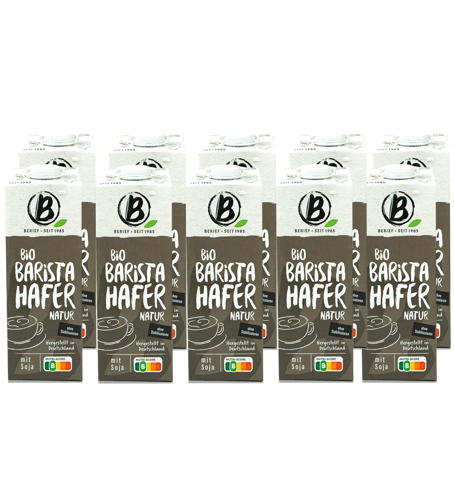Buy Berief Organic Oat Drink Barista - 10 Pack (1L) | 100% Plant-Based for Frothing Coffee Shakes & Smoothies - International Shipping Available - Buy Online on GoSupps.com