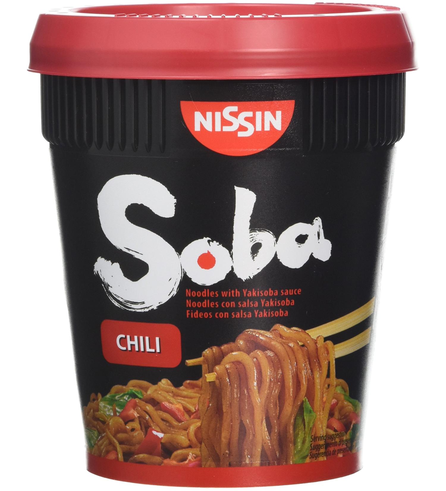 Nissin Cup Noodles Soba Wok Style Chilli Flavoured Instant Noodles 92g Pot - Pack of 1 | Spicy Ramen - Buy Online on GoSupps.com