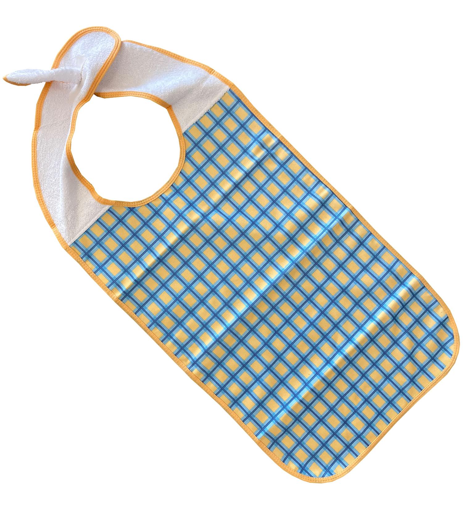 Adult Clothing Protector/Dining Apron/Bib with Snap Fastener Waterproof (Yellow)