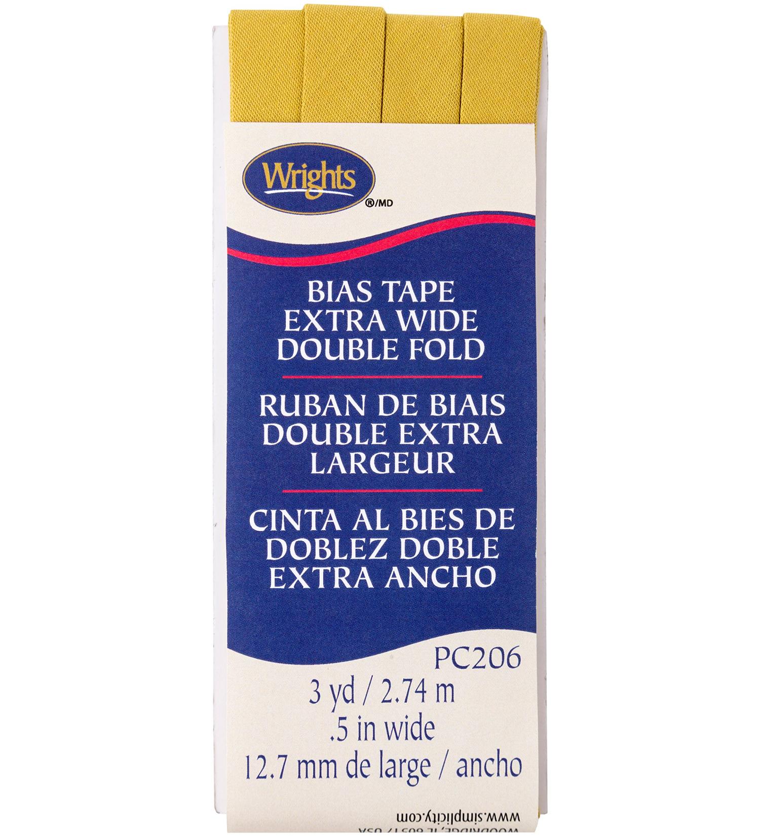 Wrights Mustard Double Fold Bias Tape 1/2 X3yd