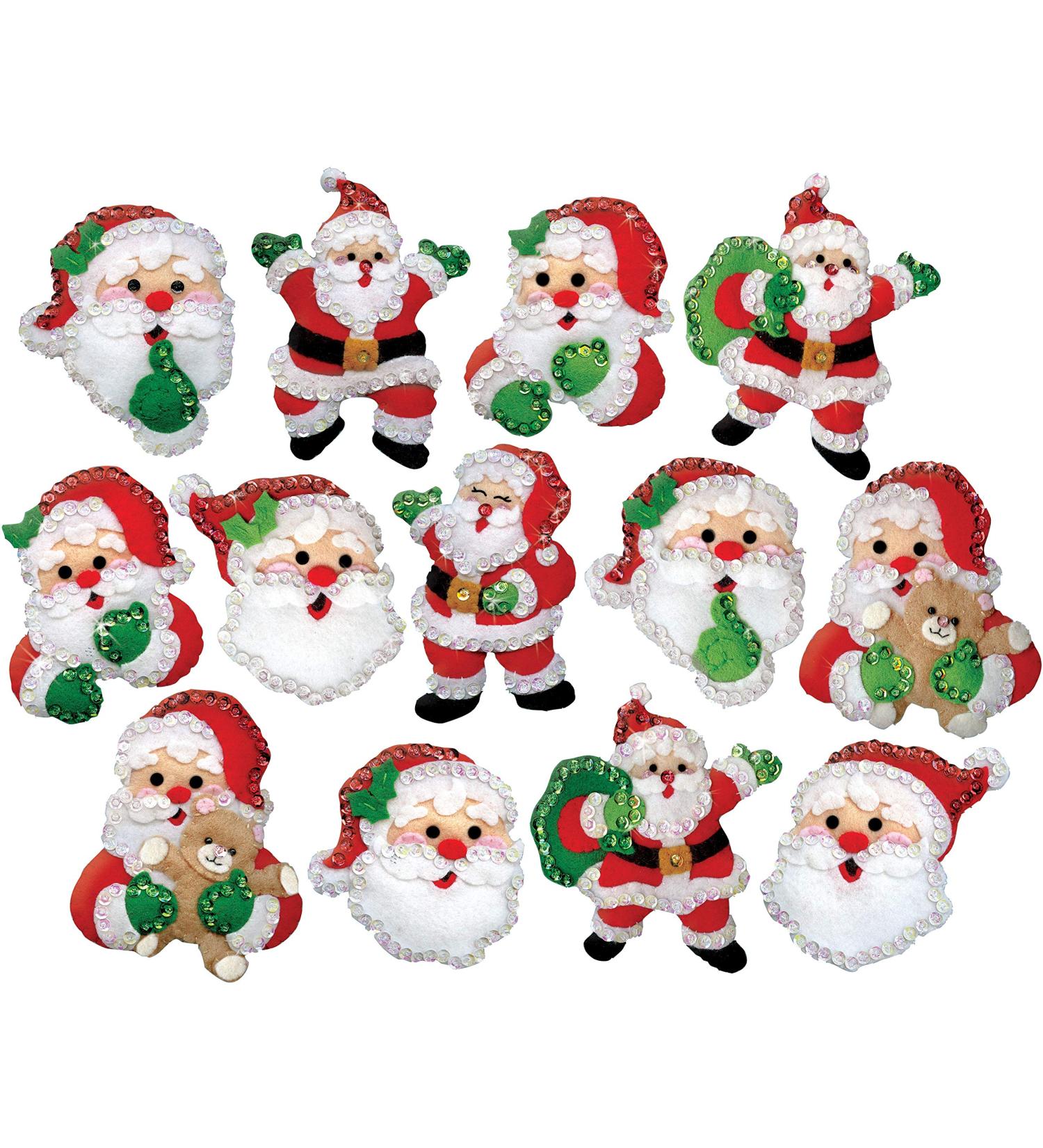 Joyful Santas Felt Ornament Kit by Design Works Crafts - Buy Online on GoSupps.com