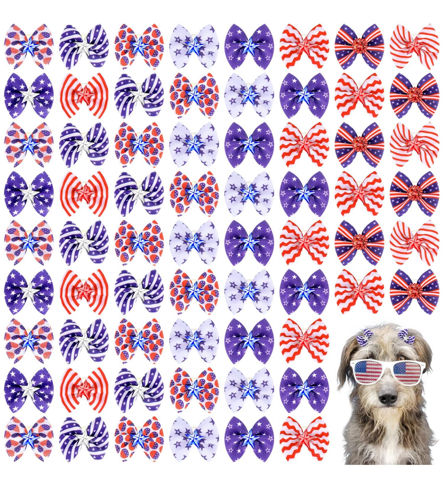 Weewooday 90 Pcs Holiday Dog Hair Bows Grooming Dog Hair Accessories Bows with Rubber Bands Pet Dog Topknot Hair Bows for Halloween Fall Xmas St. Patrick's Day Easter Decor (Classic Style) - Buy Online on GoSupps.com