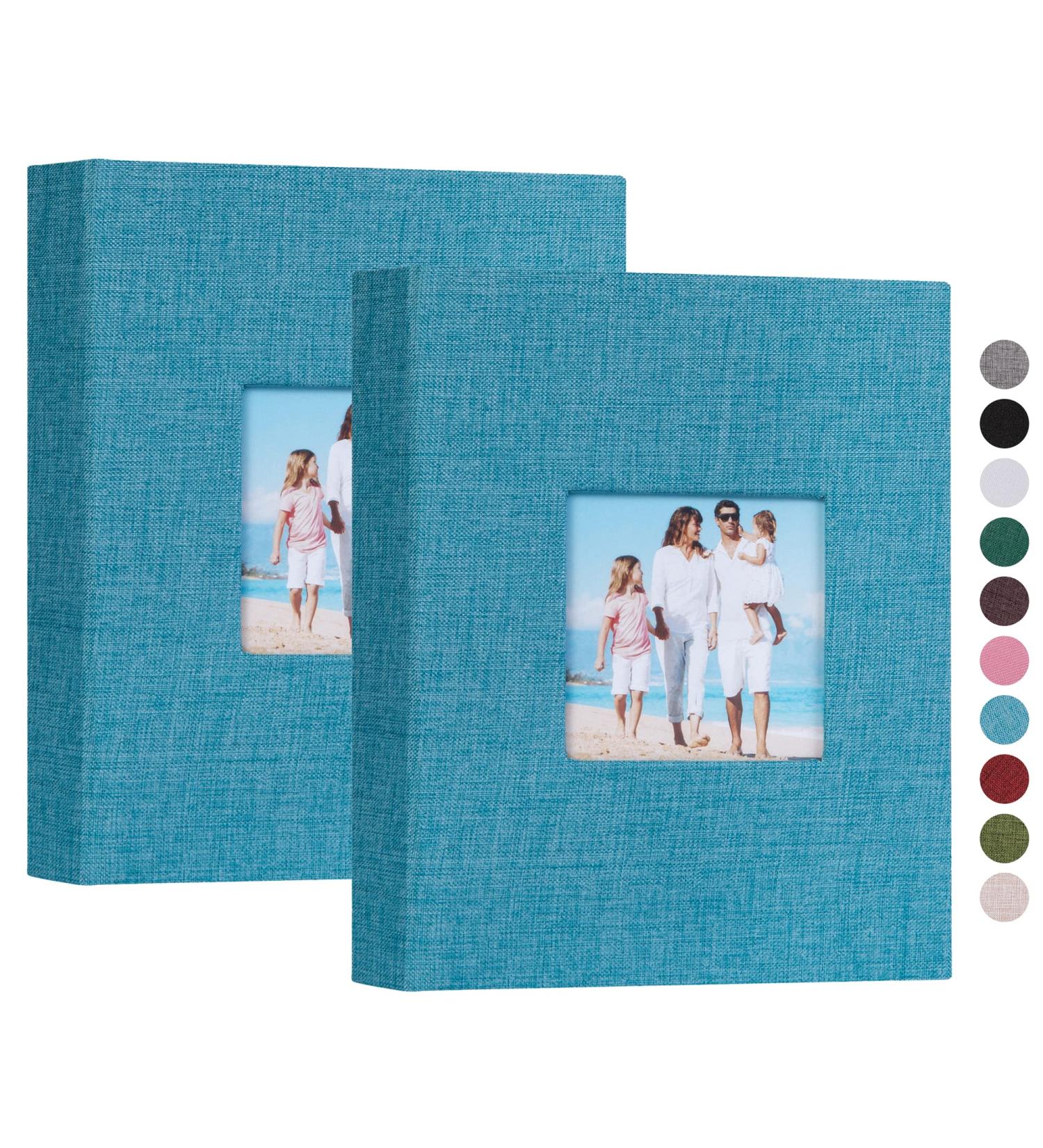 Mublalbum Small Photo Album 4x6 - 2 Pack Blue Linen Cover Mini Albums for 52 Vertical Pictures - 26 Pages each for Artwork, Postcards, Picture Storage - Buy Online on GoSupps.com