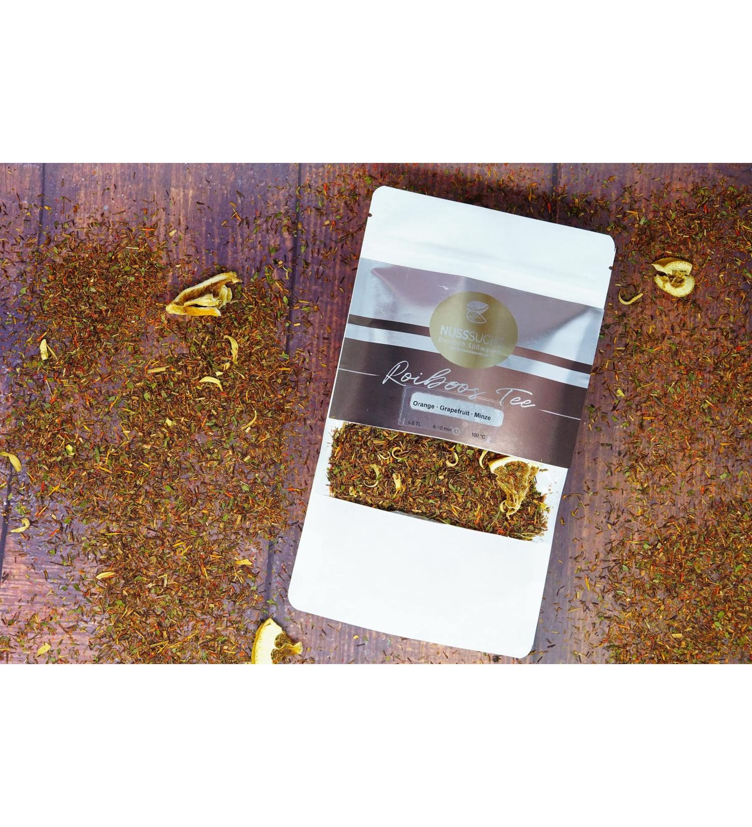 Redbusch tea orange -grapefruit -Mint rooibos tea from south africa red bush tea loose rooibos premium red bush mixture naturally flavored (250g) orange grapefruit 250g