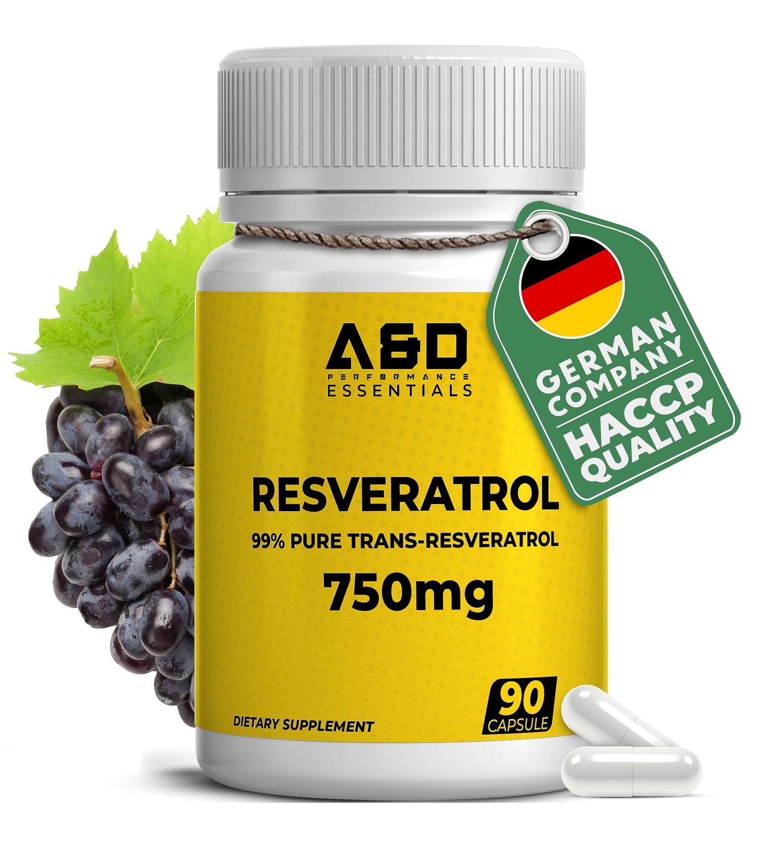 Resveratrol 500mg Capsules for Anti-Aging & Immune Protection | Top Quality 2022 Winner | 90 Capsules Trans Resveratrol | Japanese Knotweed Resveratrol Supplement - Buy Online on GoSupps.com