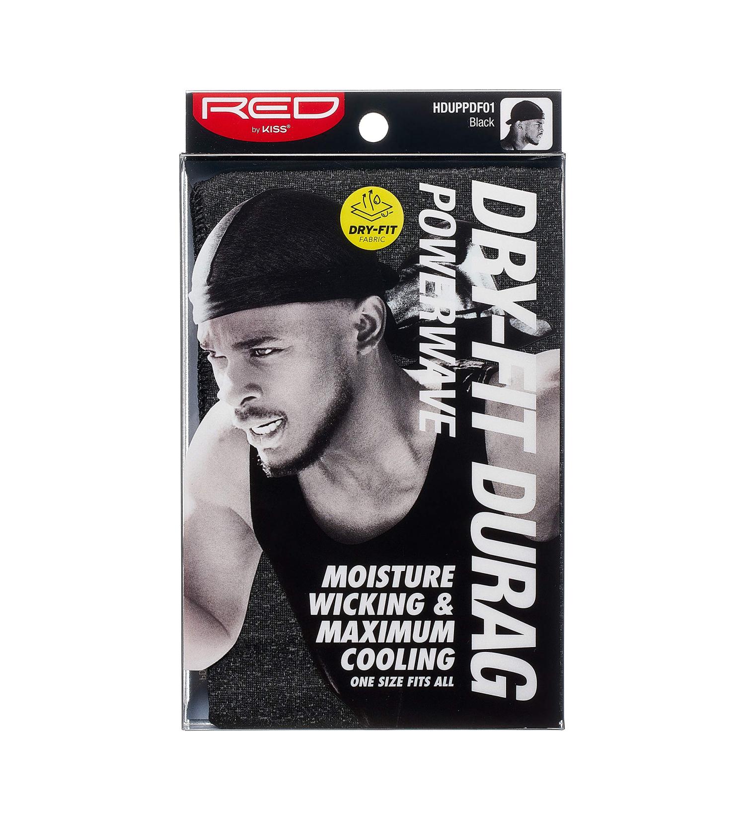 RED by KISS Powerwave Dry-Fit Durag - Moisture Wicking & Cooling - One Size Fits All (Black) - Buy Online on GoSupps.com