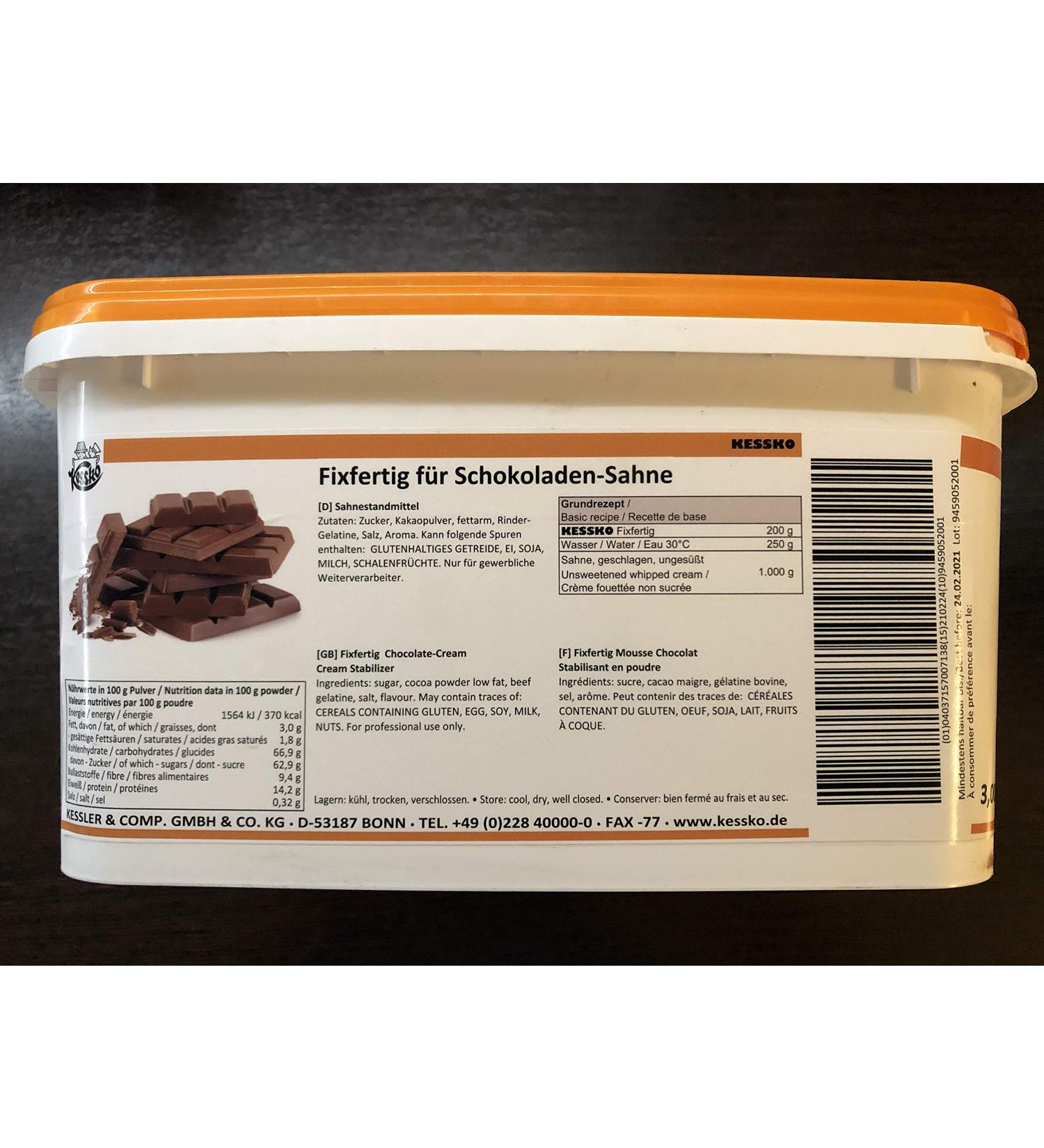 Chocolate Kessko cream stock 900 g cream stand cream stiffener cream 0.9 kg (chocolate)