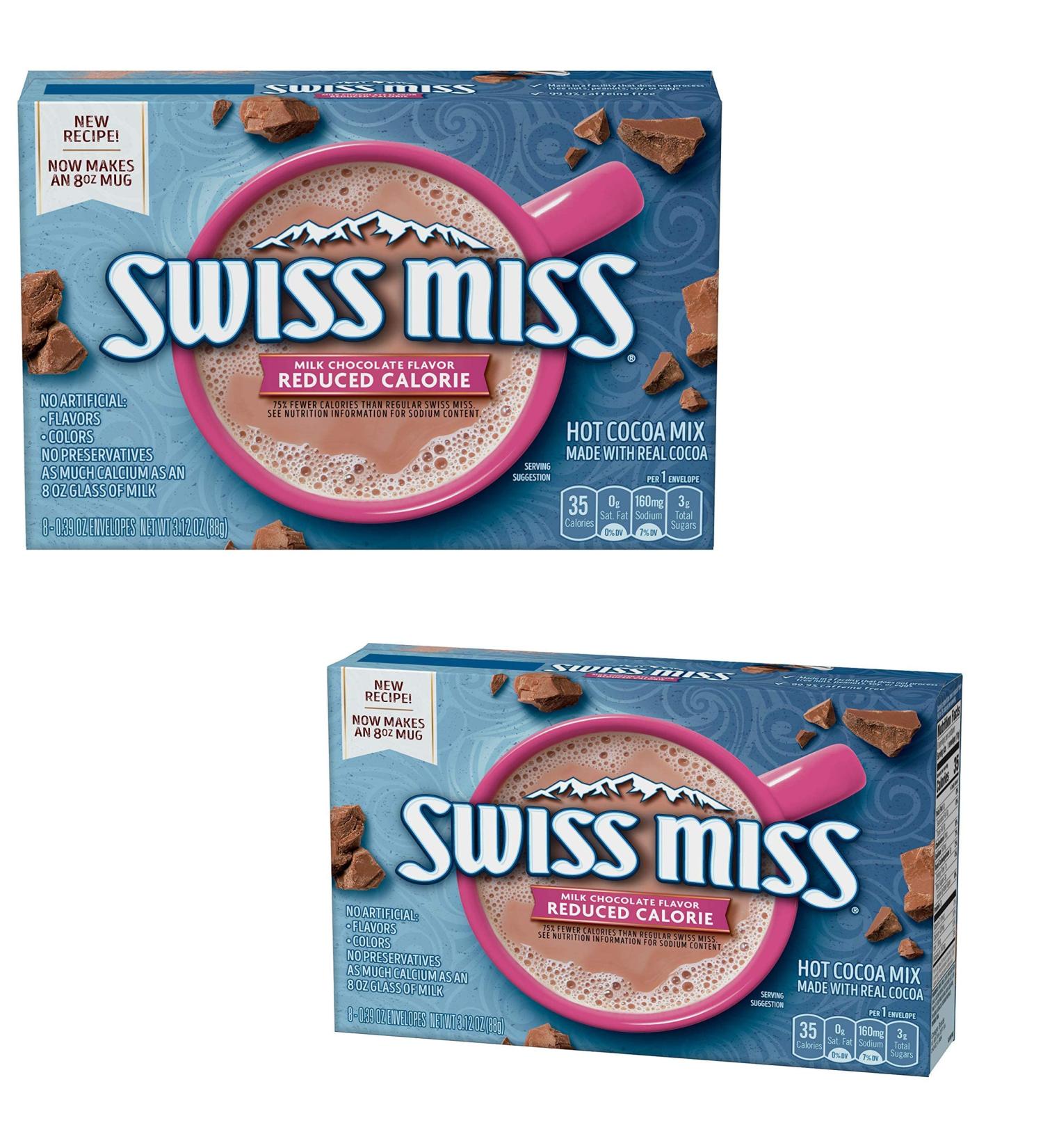 Swiss Miss Reduced Calorie Hot Cocoa Mix - (16 Pack) Milk Chocolate Flavor - 0.39 oz Envelopes - 2 Packages - Buy Online on GoSupps.com
