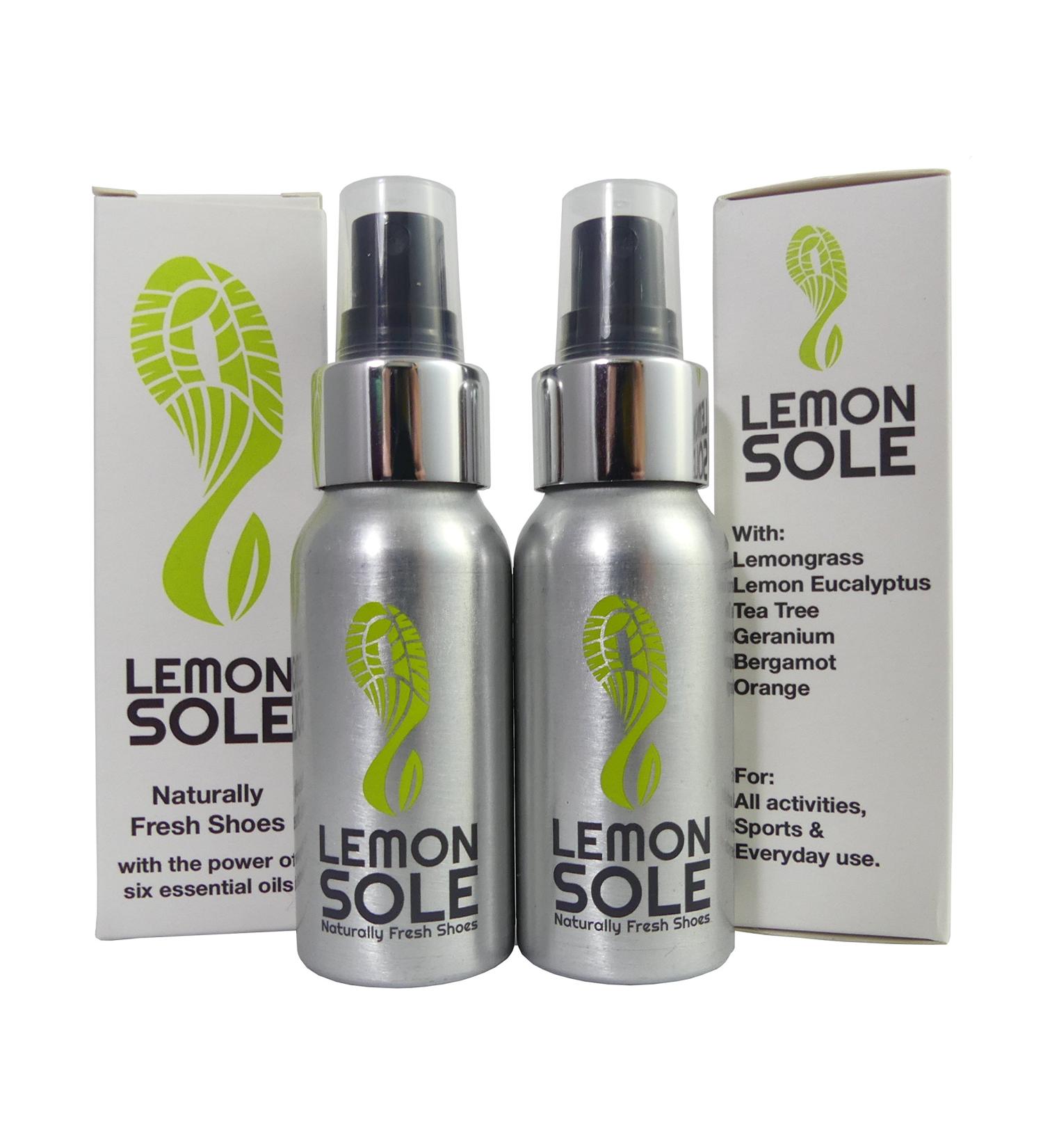 Lemon Sole Twin Pack - The POWERFUL & NATURAL shoe freshener & deodoriser spray with 6 essential oils. Great for Sport. Extremely Effective! - Buy Online on GoSupps.com