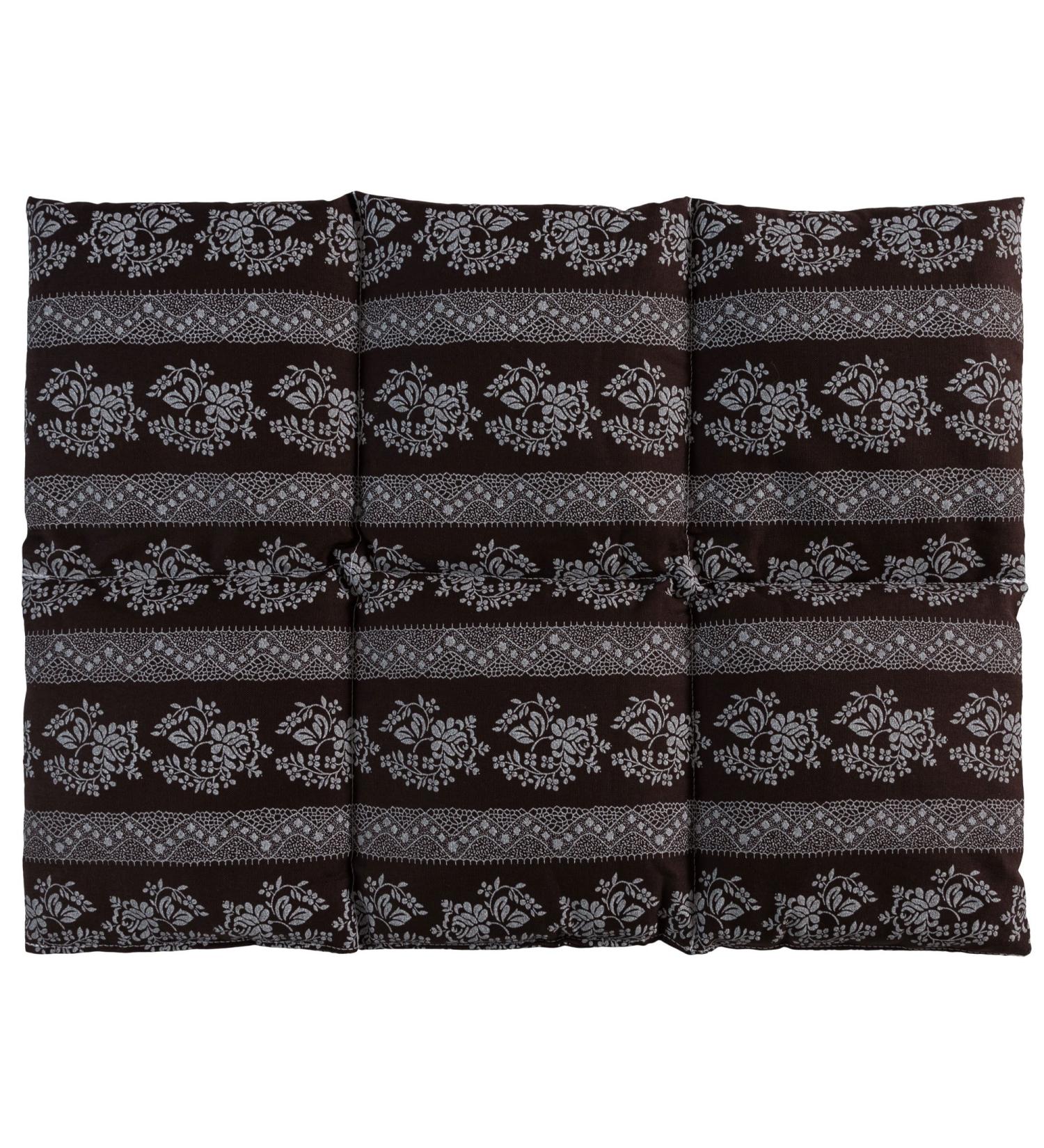 Large 40x30cm Brown Flower Rapeseed Thermal Pillow | 6-Chamber Grain Pillow for Back & Abdominal Support - Buy Online on GoSupps.com