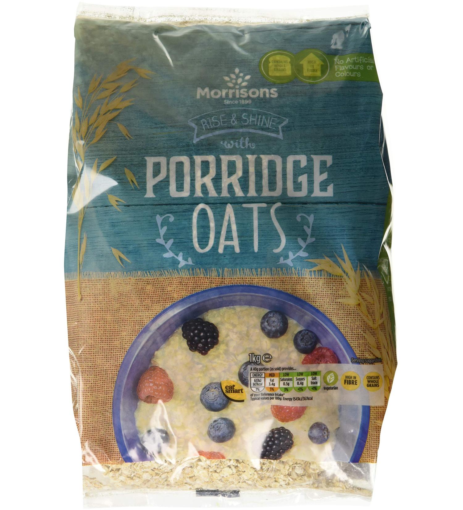 Morrisons Porridge Oats 1kg - Premium Quality Breakfast Essential | Buy Online - Buy Online on GoSupps.com