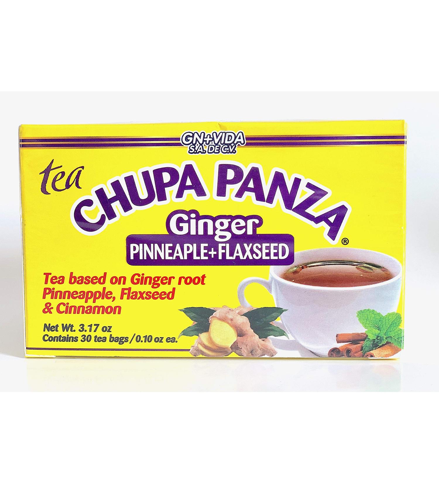 CHUPA Panza Tea with ONGINGER Root, PINNEAPPLE, Flaxseed, Cinnamon - 30 Tea Bags (0.10 oz) - Pack of 1 - Buy Online on GoSupps.com