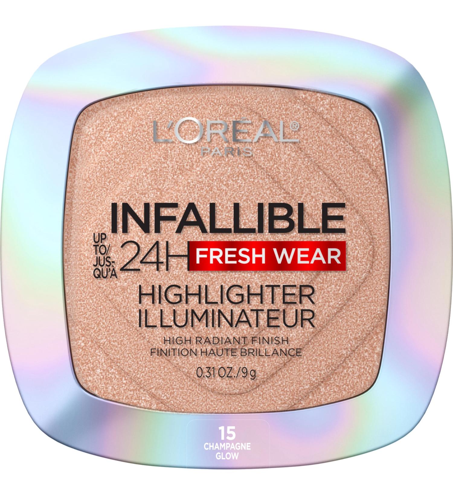 L'Oreal Paris Infallible Highlighter - 24HR Longwear Powder in Champagne Glow | All-Day Radiance | 0.31 Oz - Buy Online on GoSupps.com