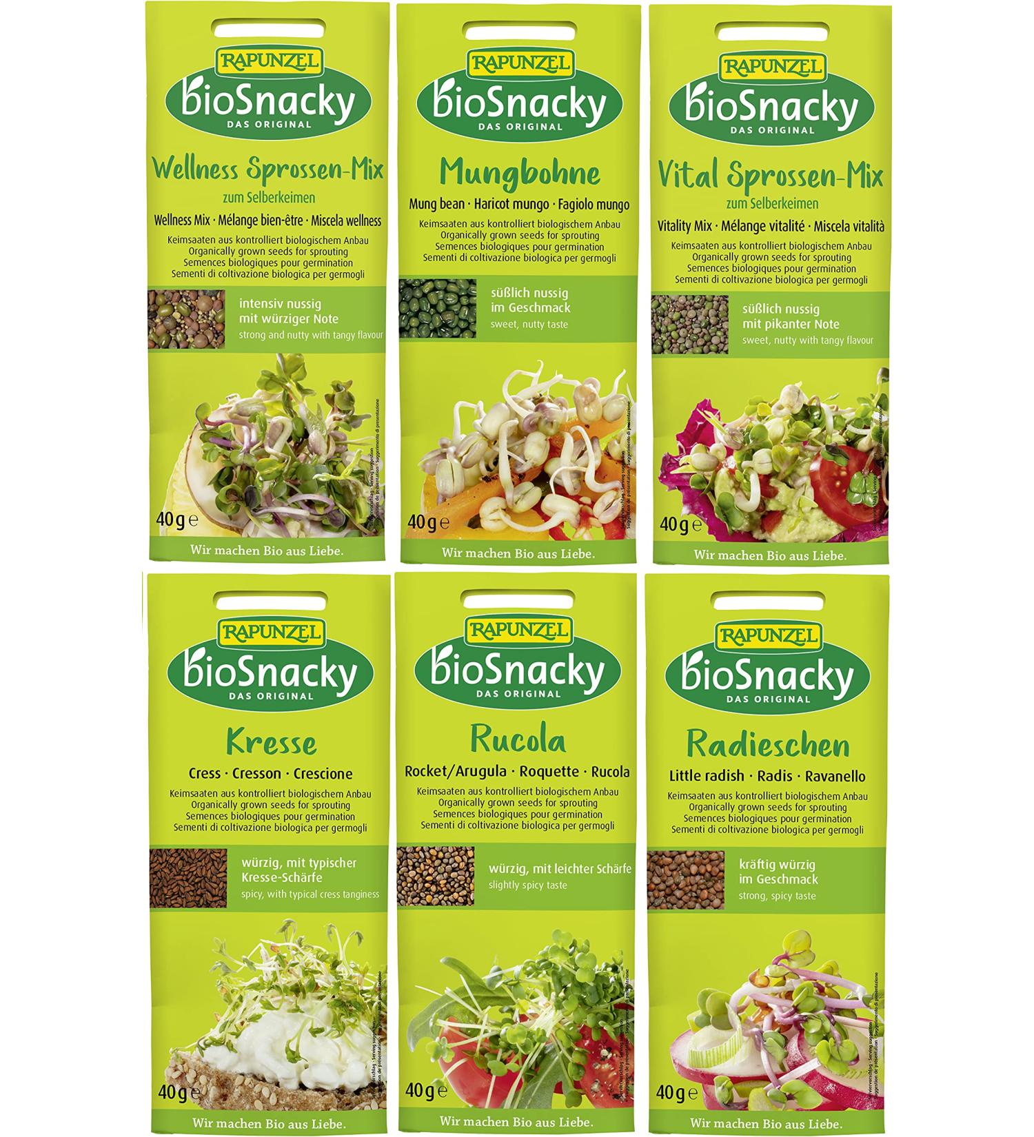 Rapunzel Sprout Mix organic sprouts to sprout yourself 6 varieties 240 g - Buy Online on GoSupps.com