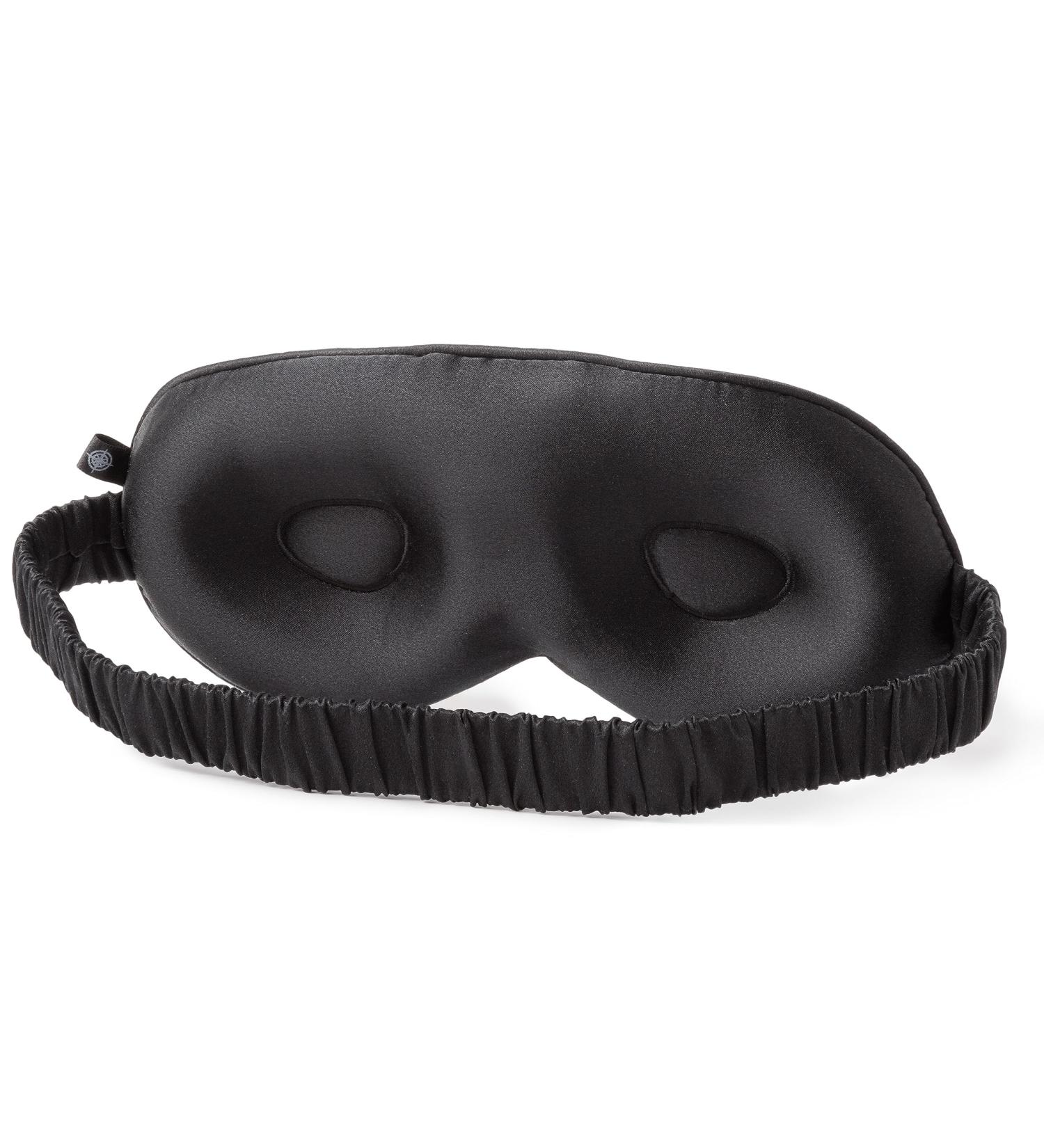 Buy Fishers Finery 25 Momme 100% Organic Mulberry Silk 3D Sleep Mask - Black Contoured Eye Mask for Optimal Comfort Lash Extension Friendly - Buy Online on GoSupps.com