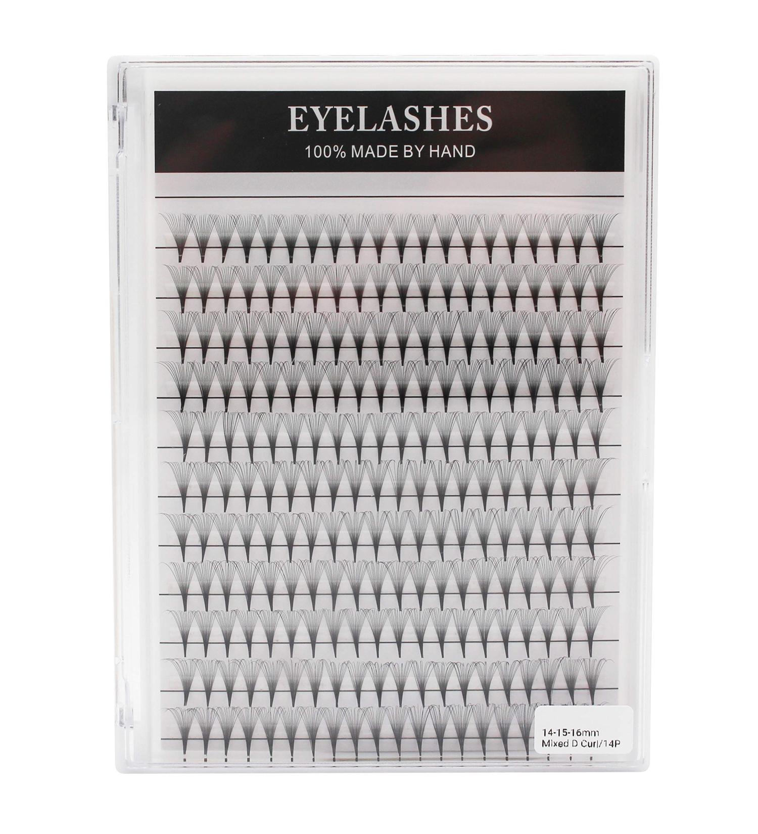 Dedila 220Pcs Grafting 14D Premade Fans Eyelashes Long Stem | Natural Individual False Eyelashes Cluster | 14-15-16mm Lengths - Buy Online on GoSupps.com