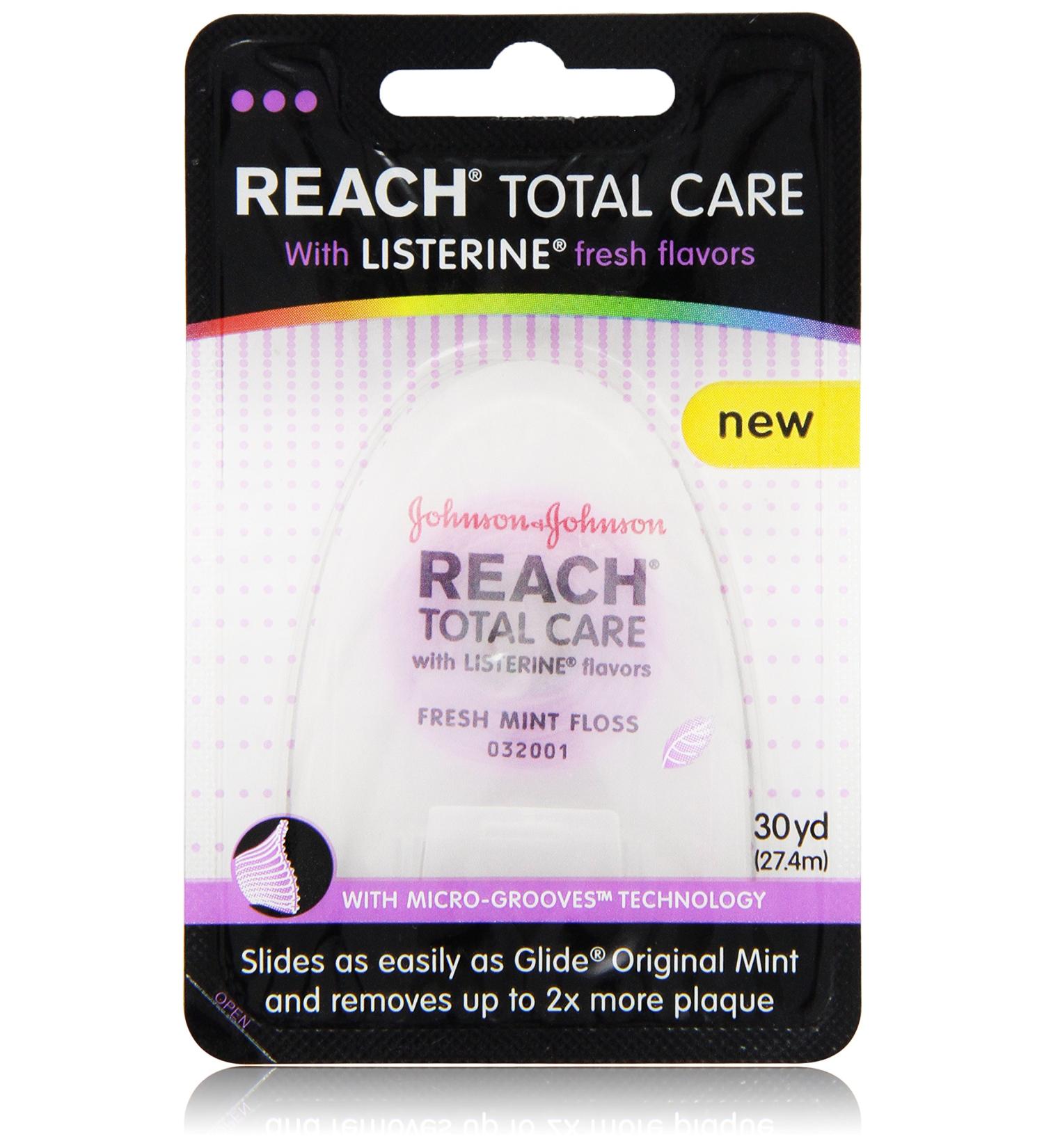 Reach Total Care floss with Listerine Fresh Flavors 30-Yard (Pack of 6) 1 Count (Pack of 6)