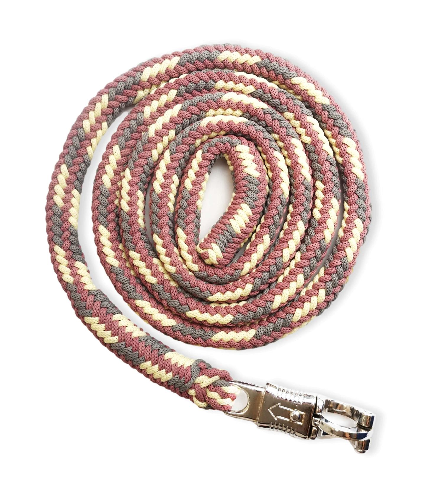 Lead Rope for Horses - 2m Tie Rope with Panic Hook | Stable Accessories in Grey Pastel Red Cream - Buy Online on GoSupps.com