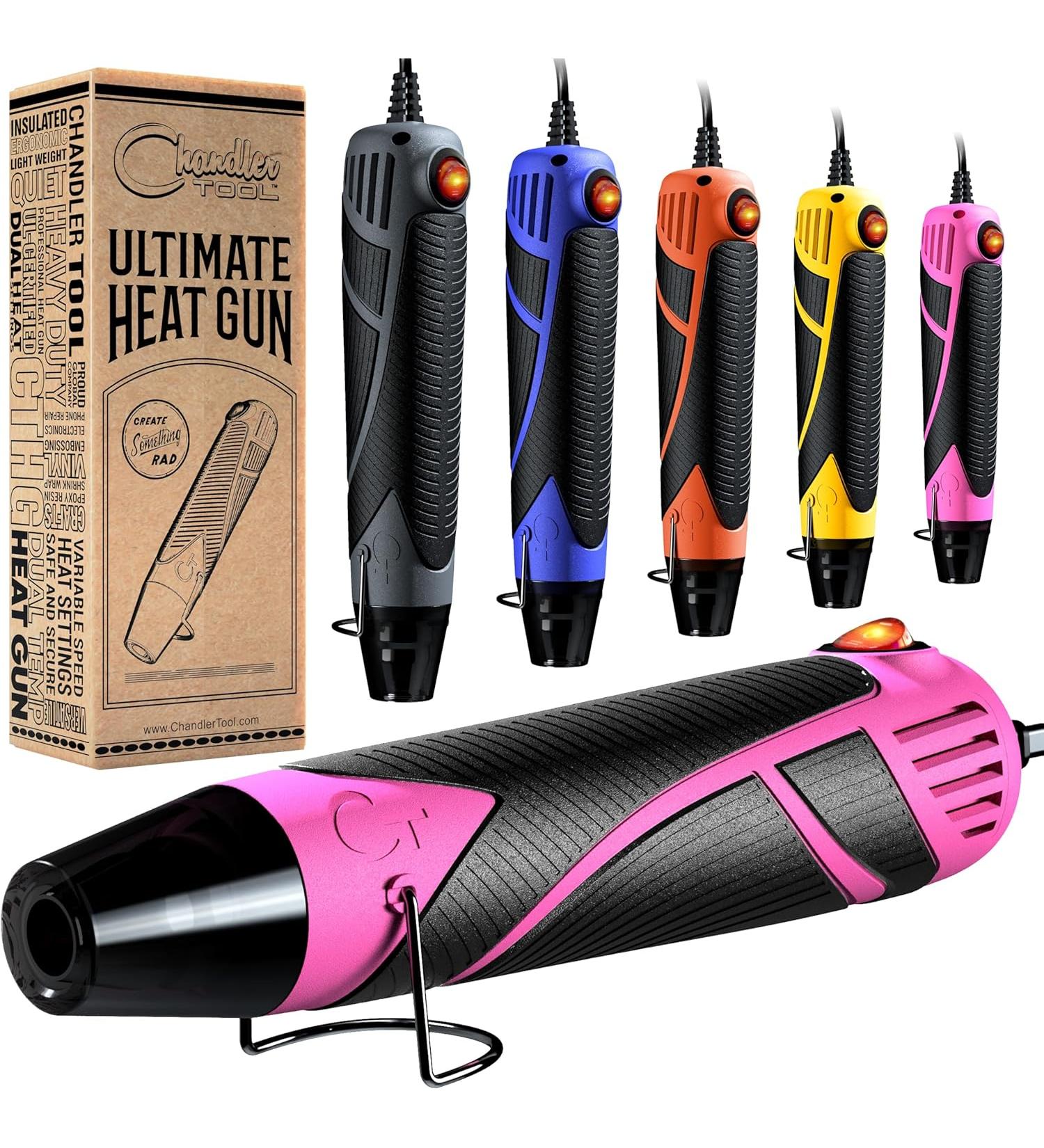 Chandler Tool Heat Gun for Crafting Mini Dual Temp Hot Air Gun Tool for Epoxy Resin Shrink Wrapping Repair & DIY - Pink/Black - Buy Online on GoSupps.com