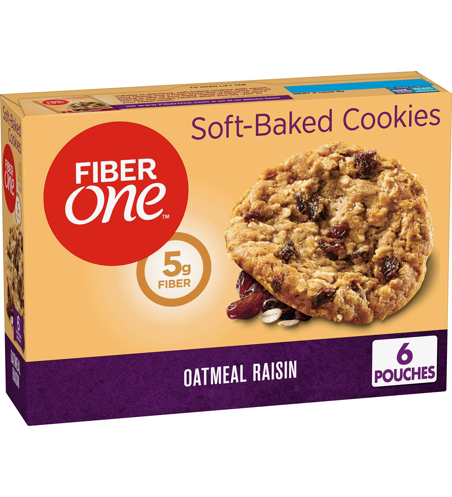 Fiber One Soft-Baked Oatmeal Raisin Cookies - 6 ct, 6.6 oz - Buy Online on GoSupps.com
