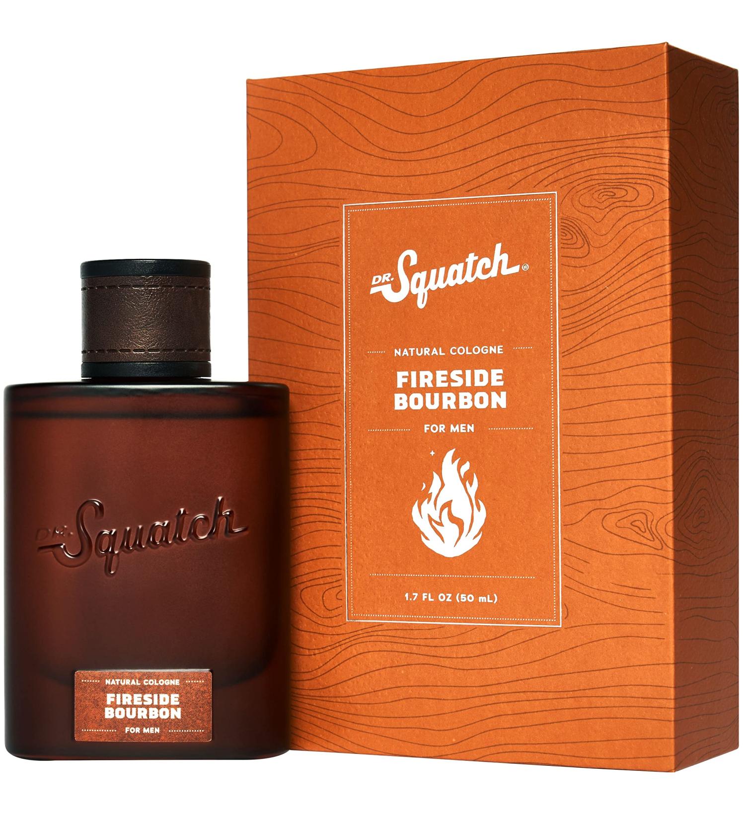 Dr. Squatch Fireside Bourbon Men's Cologne - Cedarwood, Clove & Patchouli Fragrance - Natural & Sustainable - Buy Online on GoSupps.com