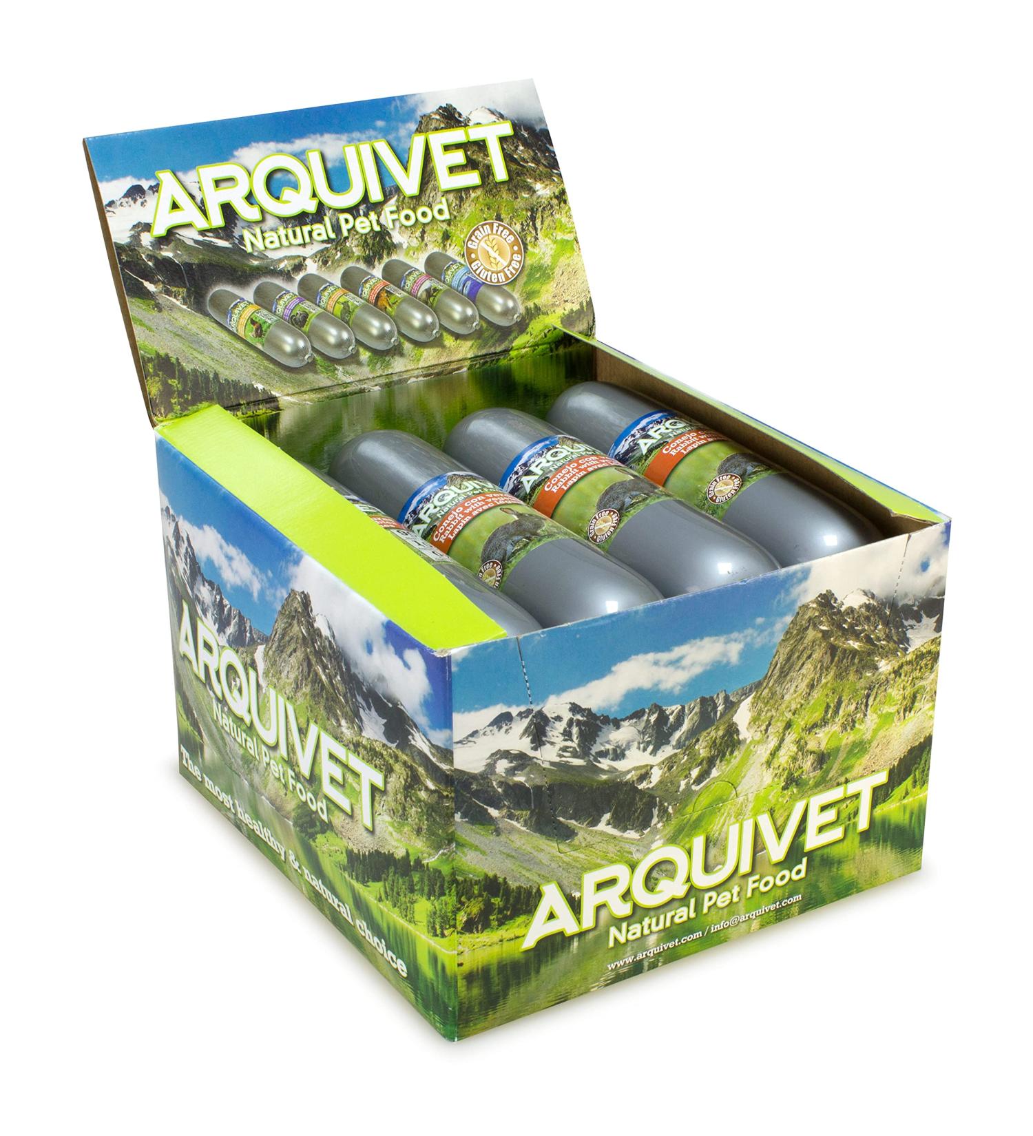 Arquivet Pack of 12 units Natural Wet Food Rabbit with vegetables 500 g - Rabbit sausages and vegetables for dogs - Wet food for dogs - Canine food - Quality ingredients - Buy Online on GoSupps.com