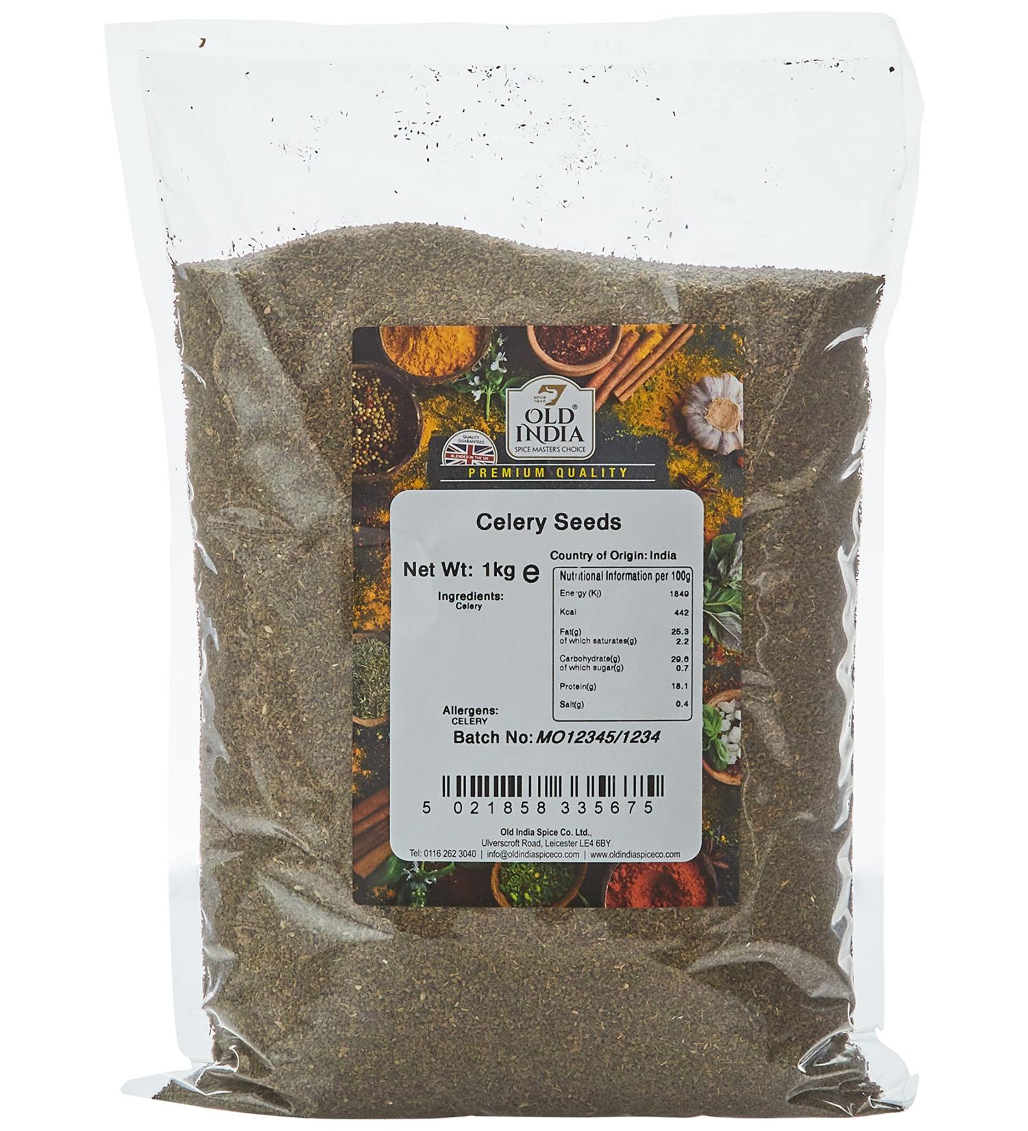 Old India Celery Seeds 1kg - Premium Quality Whole Spice for Cooking and Seasoning - Buy Online on GoSupps.com