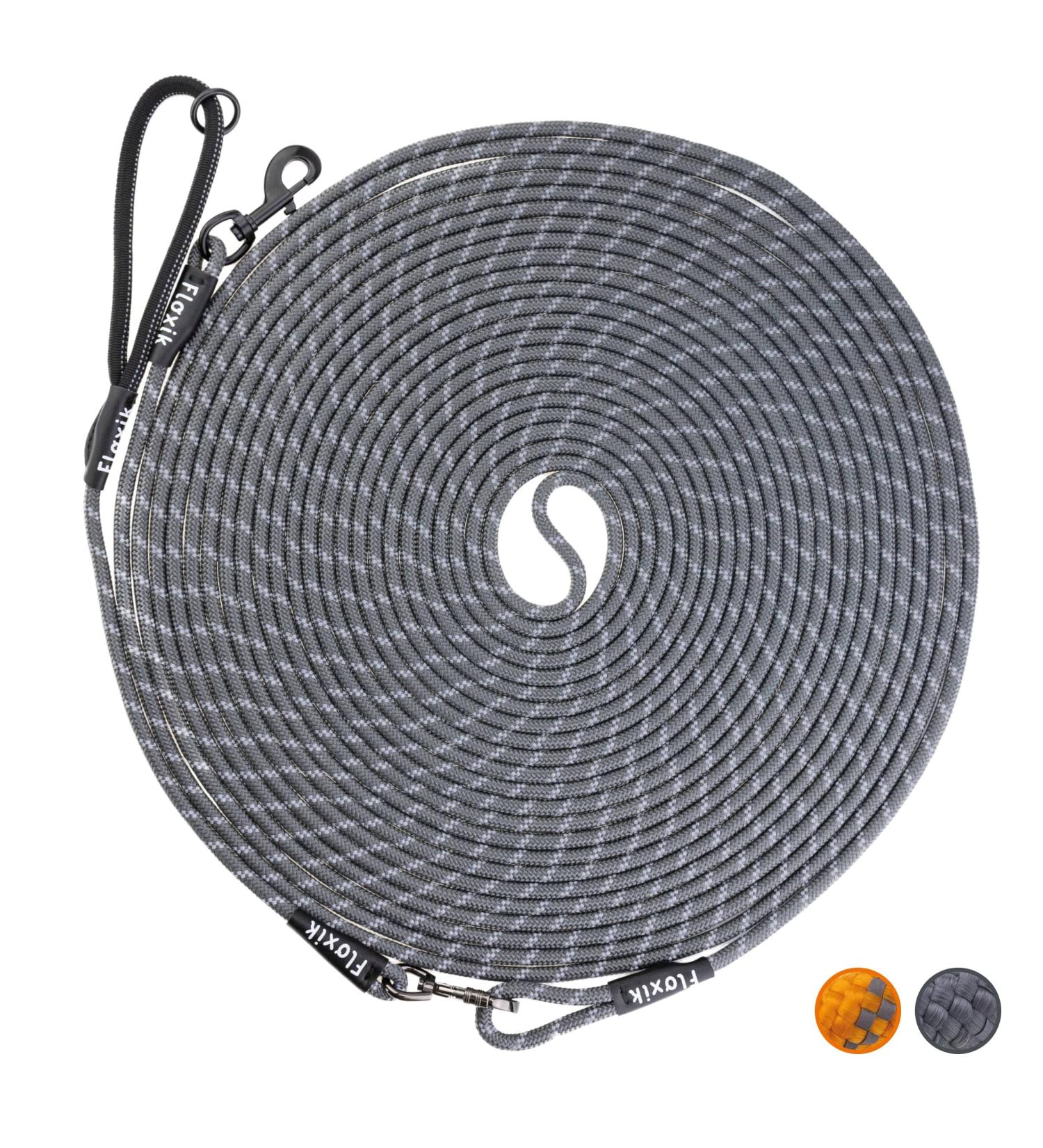 Floxic Reflective Tow Lines for Dogs - 5m 10m 15m 20m | Ideal Training Lines for Puppies | Removable Hand Loop - Buy Online on GoSupps.com