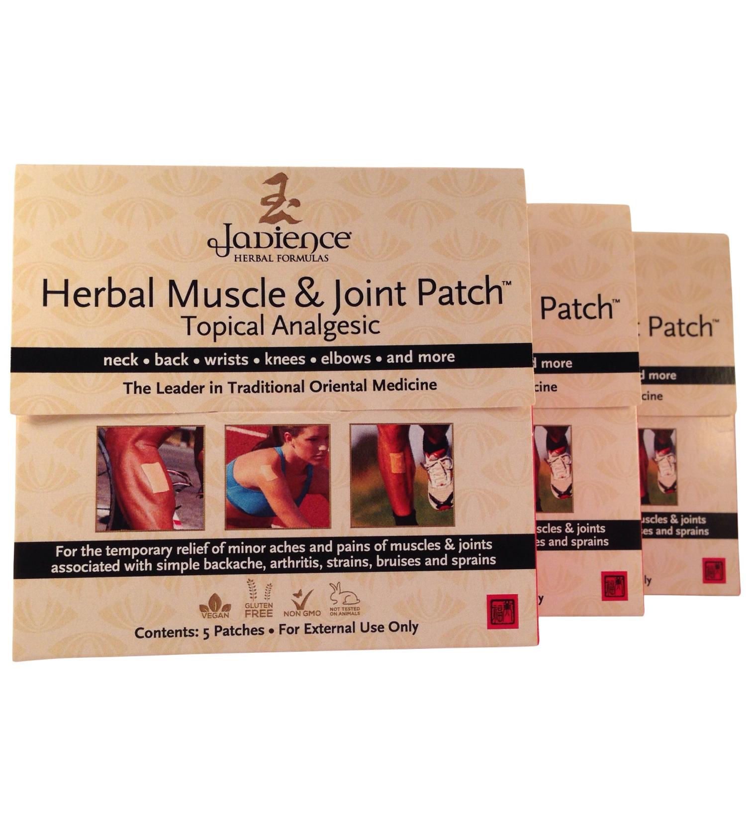 JADIENCE Muscle & Joint Pain Relief Patch | 3 Pack, 5 per Box | Natural Dit Da Jow | Relieves Neck, Back, Shoulders, Arms, Hips, Knees | Hypoallergenic Analgesic - Buy Online on GoSupps.com